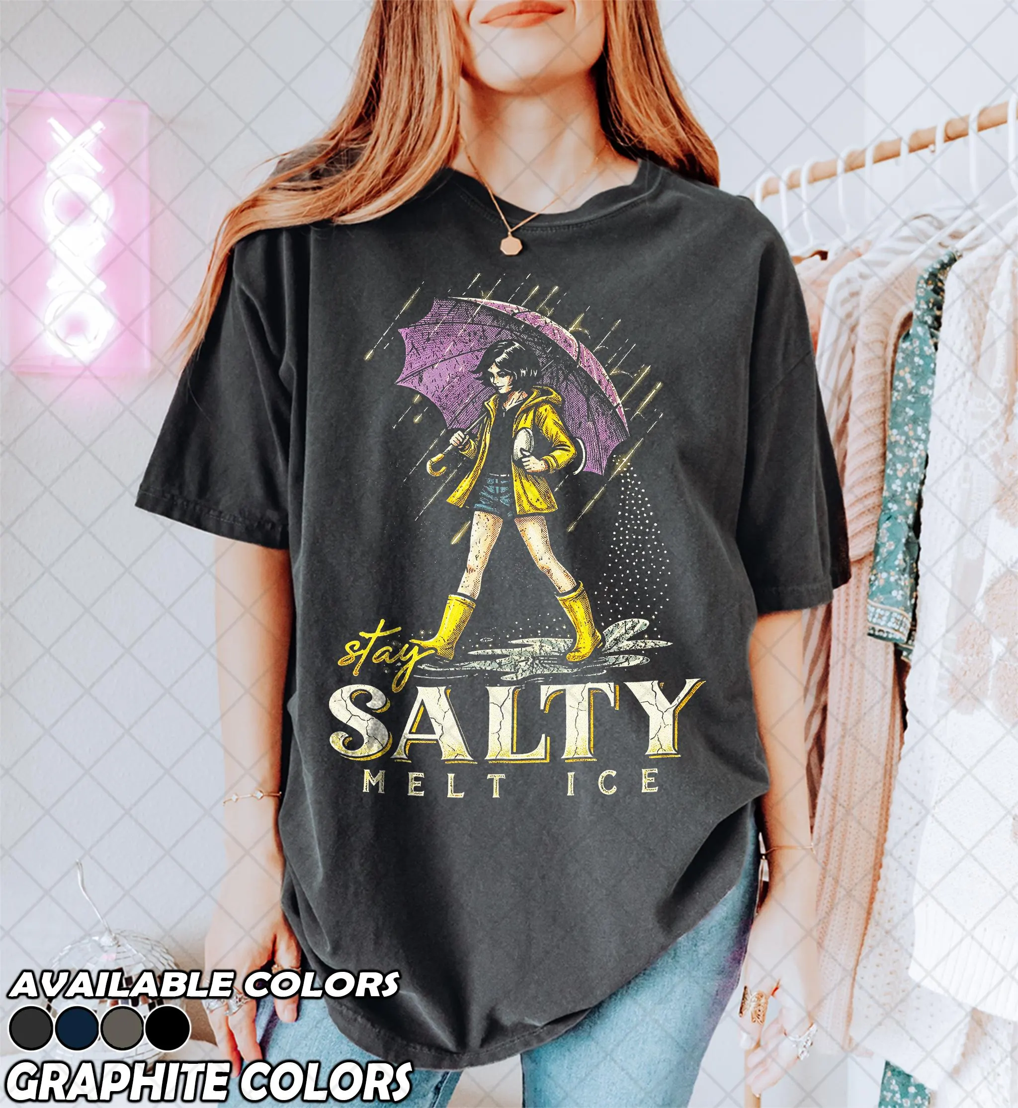 Retro 90s Comfort Colors Subtle Anti Ice Stay Salty Protest T-Shirt, Keep Ice Out, Pro Immigration, Anti Trump Shirt - image 5
