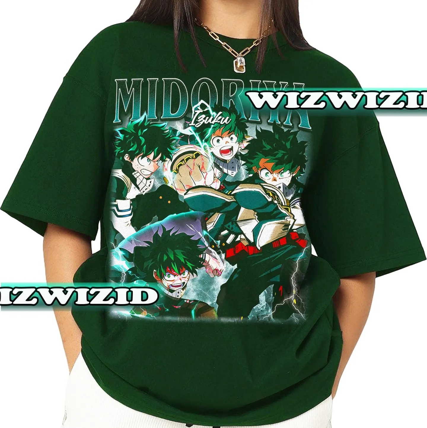 Retro 90's Midoriya Izuku Homage Shirt, Izuku Midoriya Otaku Graphic Shirt, Gift For Women and Man Unisex T-Shirt - image 5