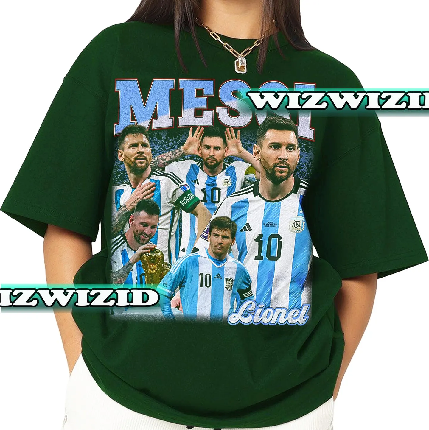 Retro 90's Lionel Messi Homage T-Shirt, Lionel Messi Fan Tee Graphic T-Shirt, Gift For Women and Man Unisex T-Shirt - image 4
