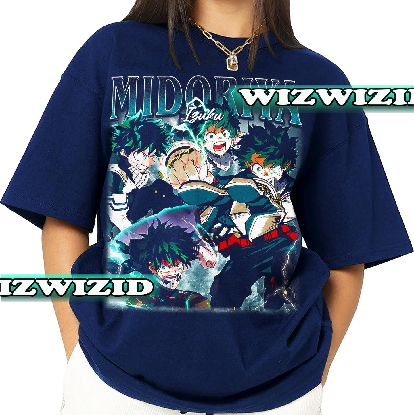 Retro 90's Midoriya Izuku Homage Shirt, Izuku Midoriya Otaku Graphic Shirt, Gift For Women and Man Unisex T-Shirt - image 3