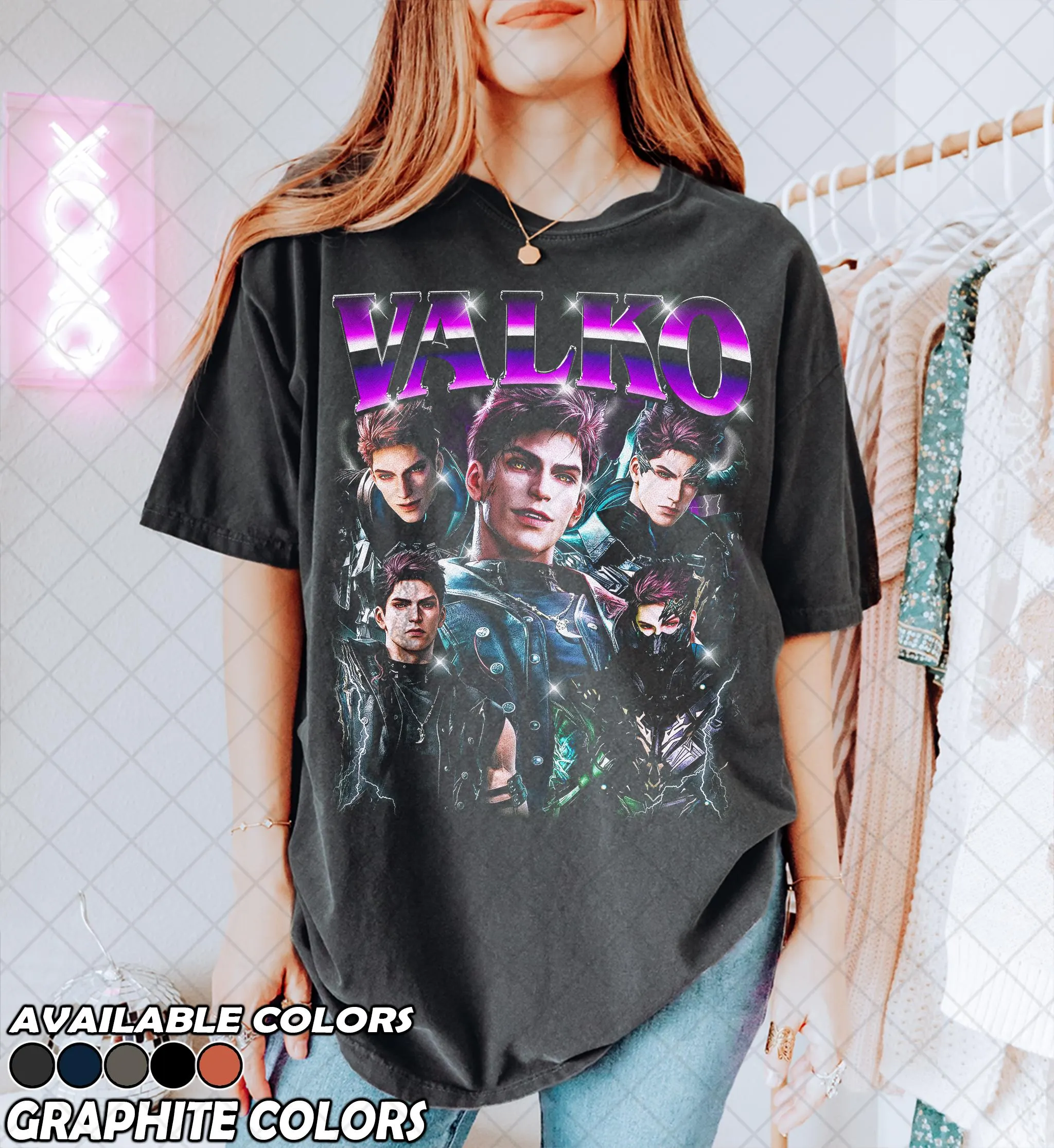 Retro 90s Comfort Colors Valko Love and Deepspace T-Shirt, Love and Deepspace Graphic Fan Tshirt, Gift For Women and Man Unisex T-Shirt - image 4