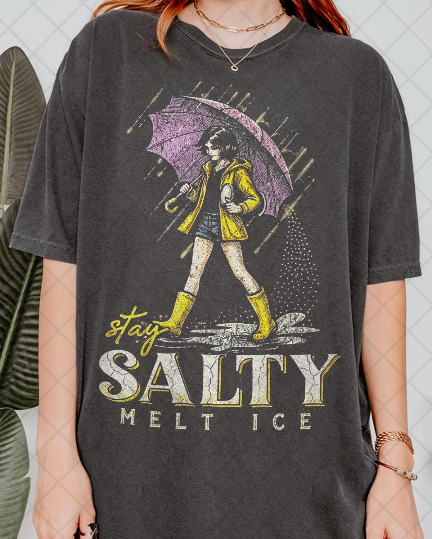 Retro 90s Comfort Colors Subtle Anti Ice Stay Salty Protest T-Shirt, Keep Ice Out, Pro Immigration, Anti Trump Shirt