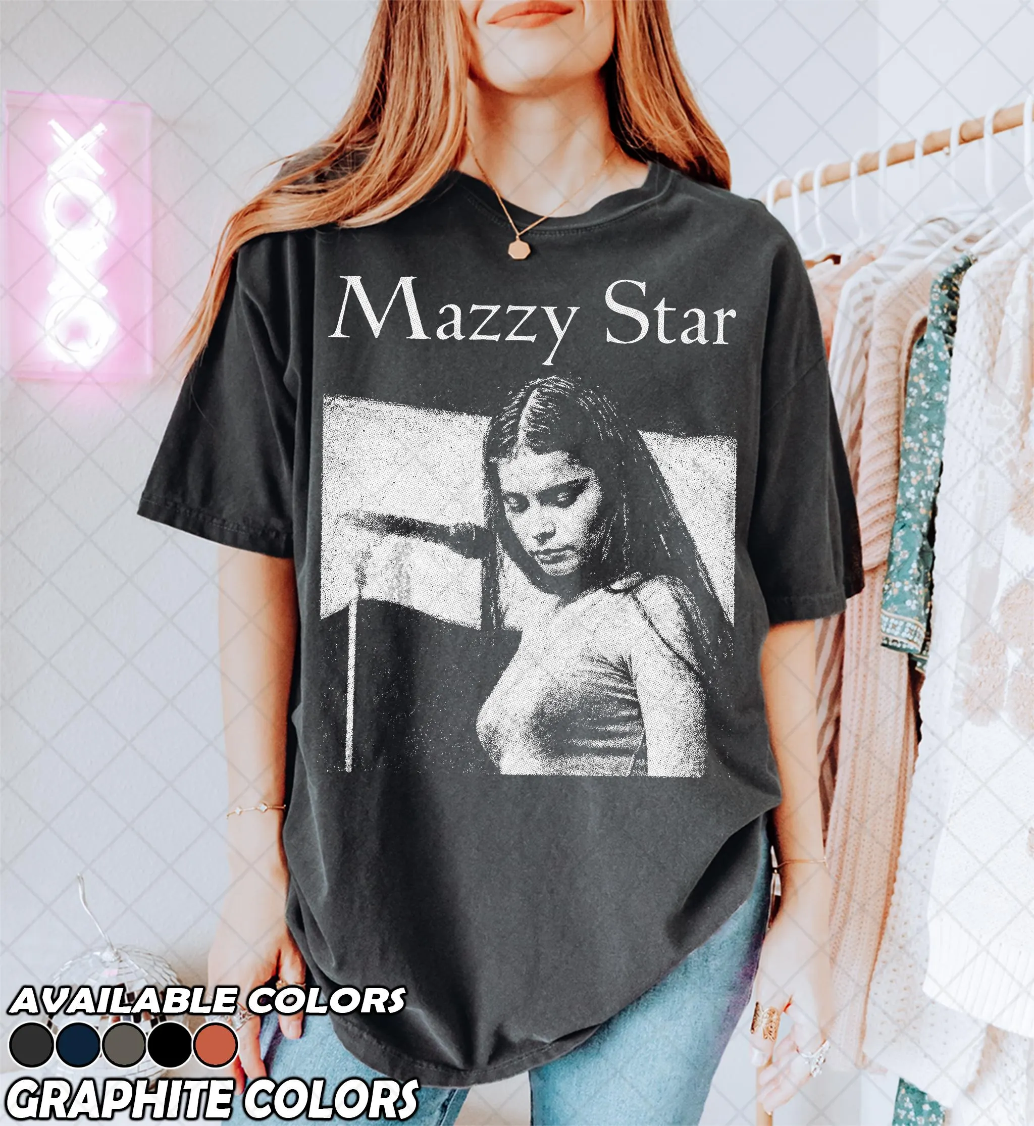 Retro 90s Comfort Colors Mazzy Star T-Shirt, Rock Band Music Merch Shirt, Mazzy star graphic tee, Mazzy Star Band , Alt band tee, Band Tee - image 4