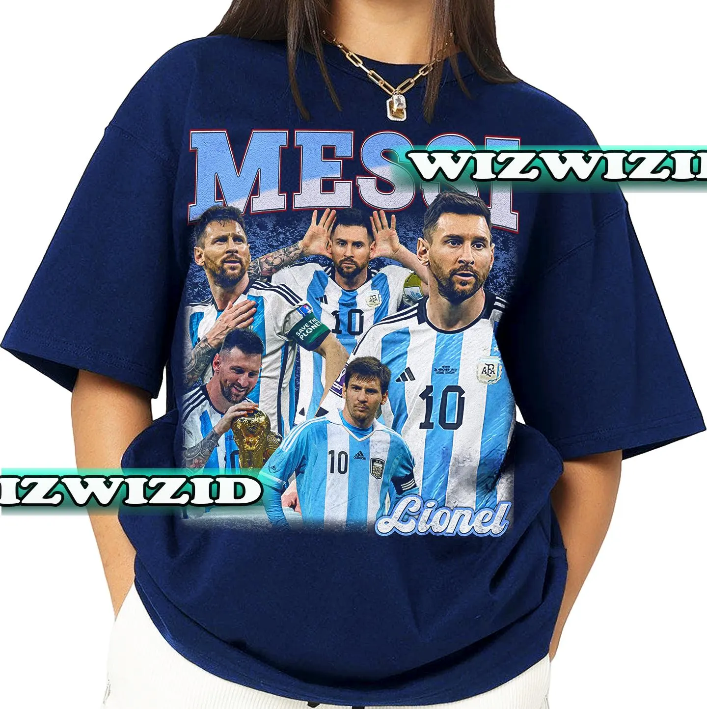 Retro 90's Lionel Messi Homage T-Shirt, Lionel Messi Fan Tee Graphic T-Shirt, Gift For Women and Man Unisex T-Shirt - image 5