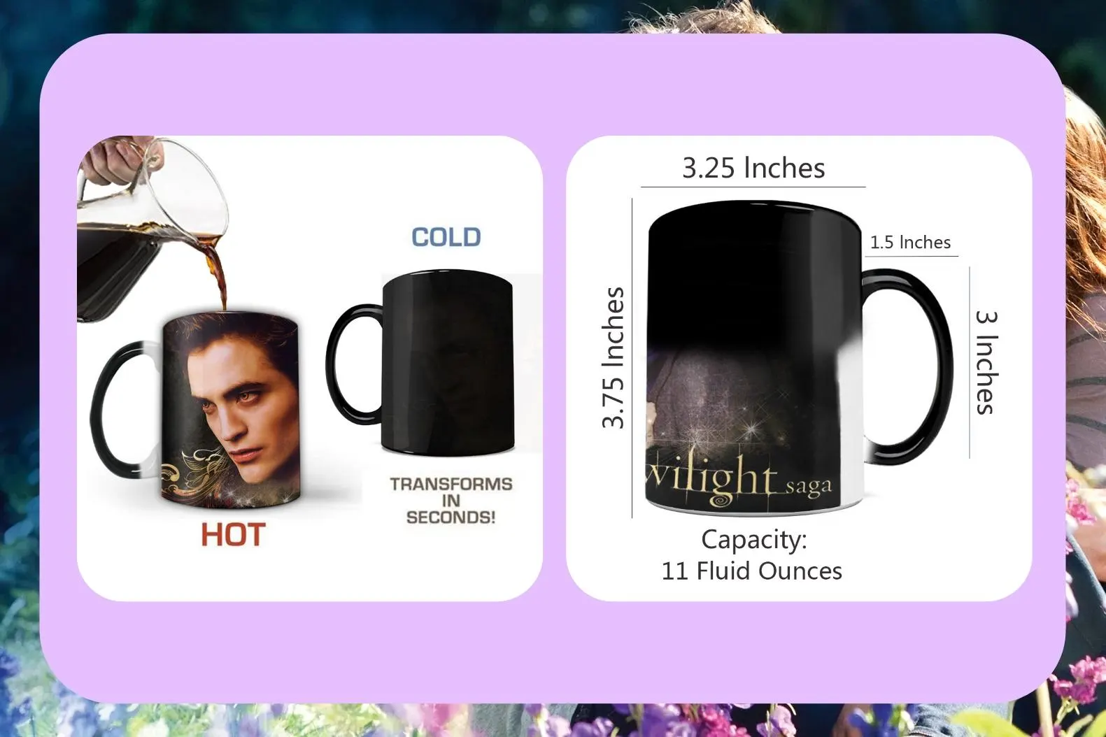Twilight Ceramic Mug 11 oz / Heat-sensitive colour changing mug / Coffee Mug / Very Awesome!! - image 3