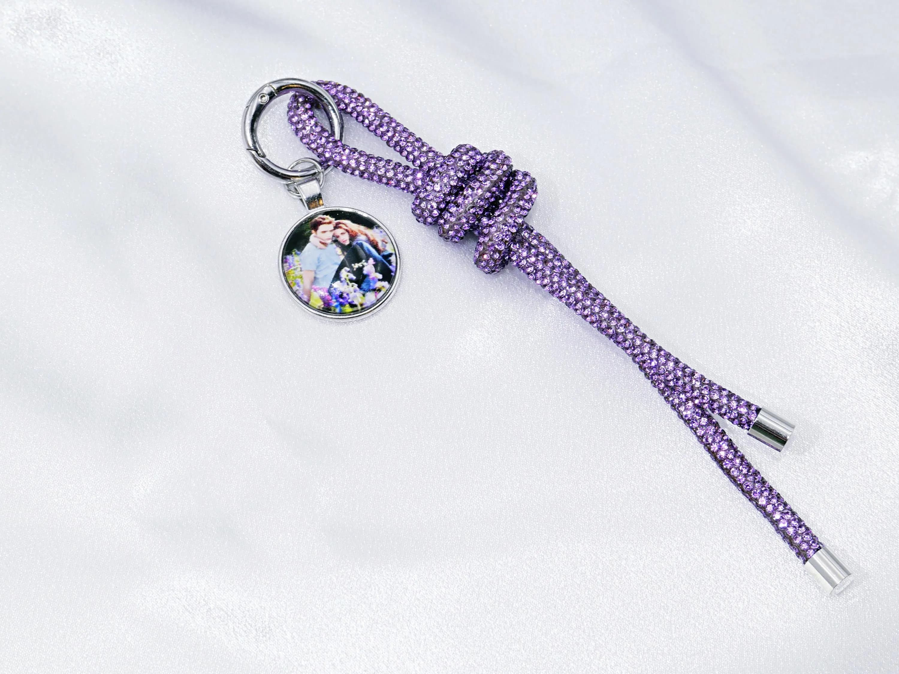 Twilight rhinestone keychain / sparkly keychain / glitter bag charm / glitter keychain