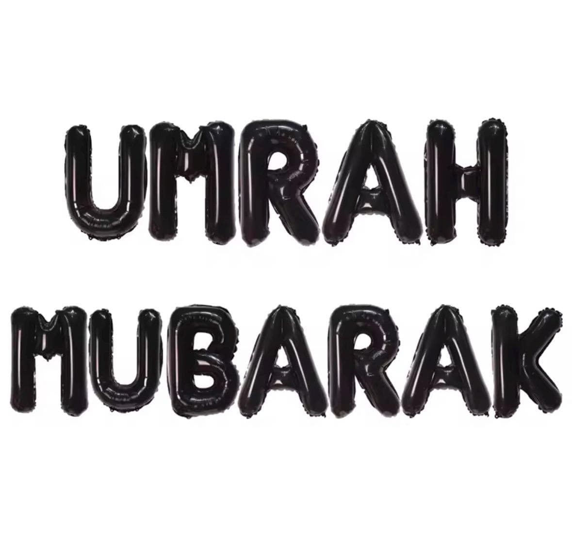 Umrah Mubarak Balloon Banner | Gold or Black | Umrah Decorations | Islamic Party Decor | Welcome Home Umrah | Umrah Celebration - image 3
