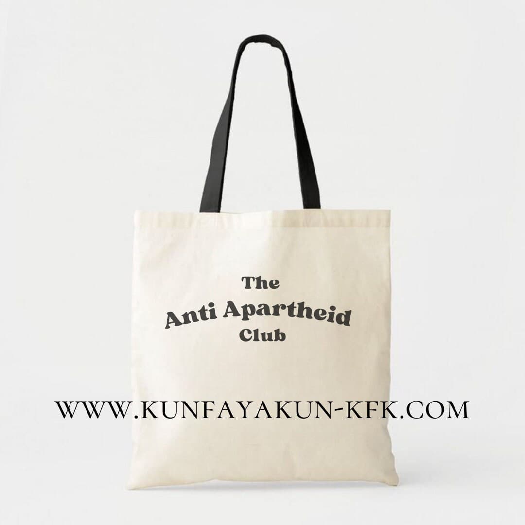 Anti Apartheid Club Tote Bag, Handmade Cotton Palestine