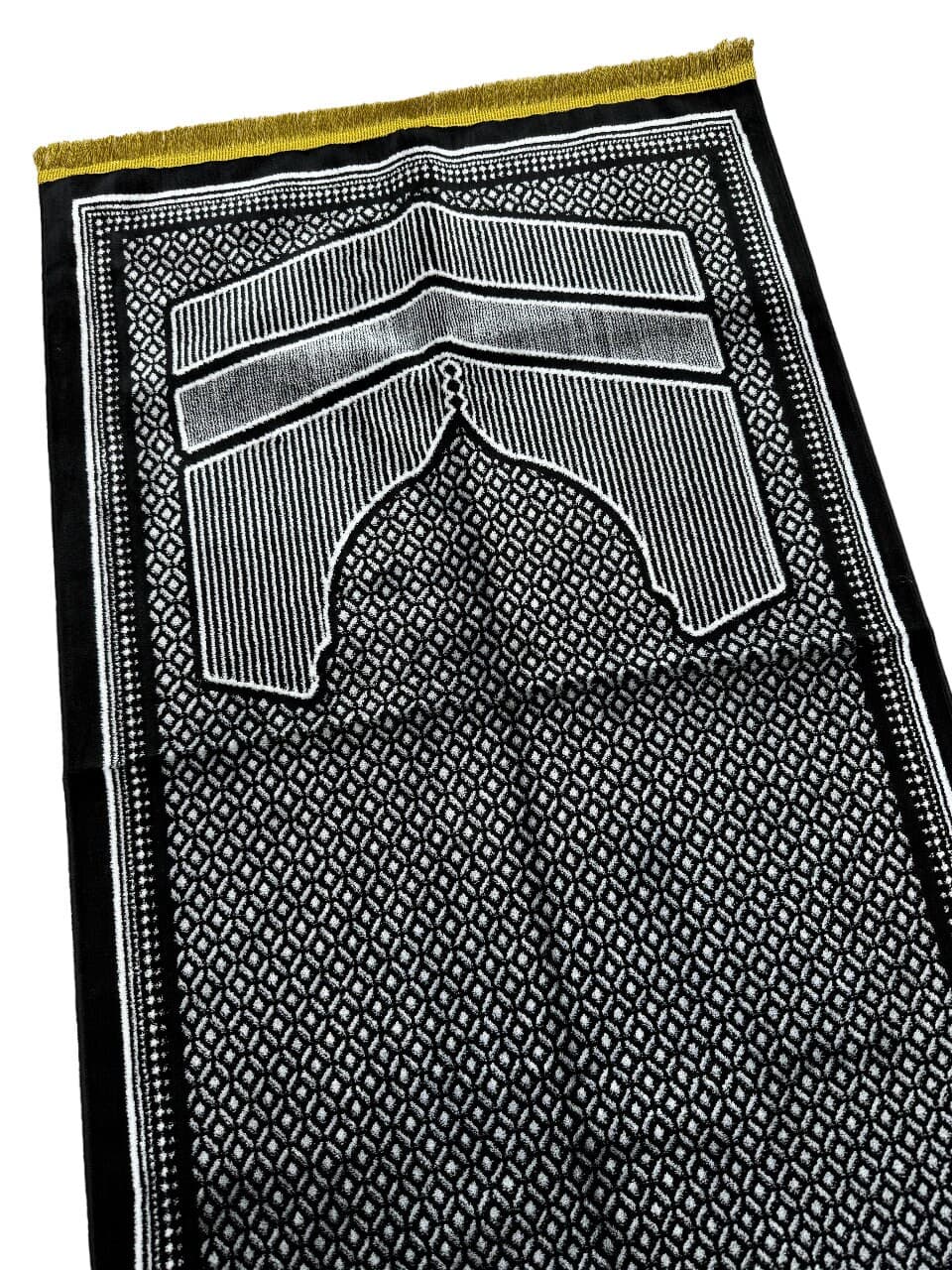 Kaaba Patterned Prayer Rug: Chenille Velvet Muslim Gift (3.7x2.1 ft) - image 3