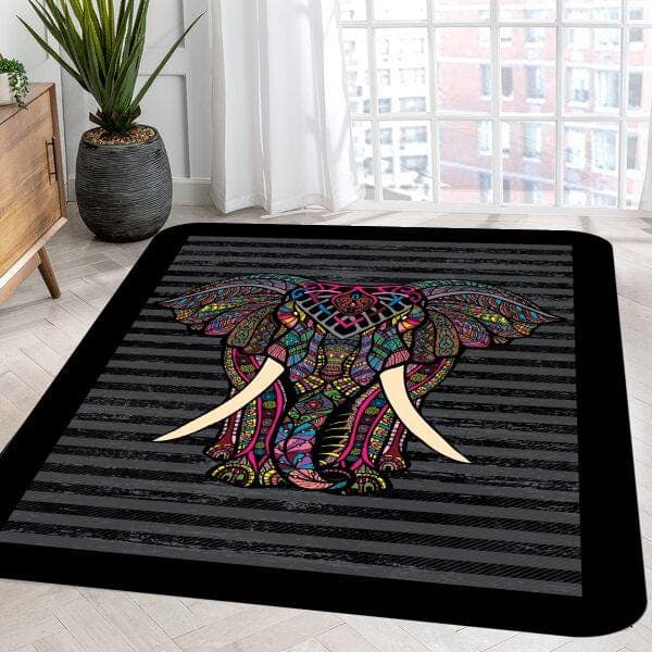 Elephant Rug: Geometric Animal Pattern, Custom Rug - image 4
