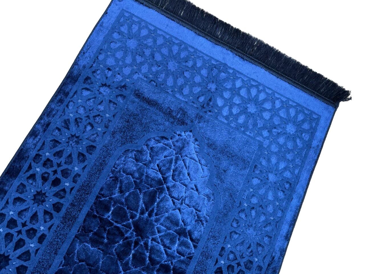 Blue Velvet Prayer Organic Chenille, Hand Woven Rug - image 5