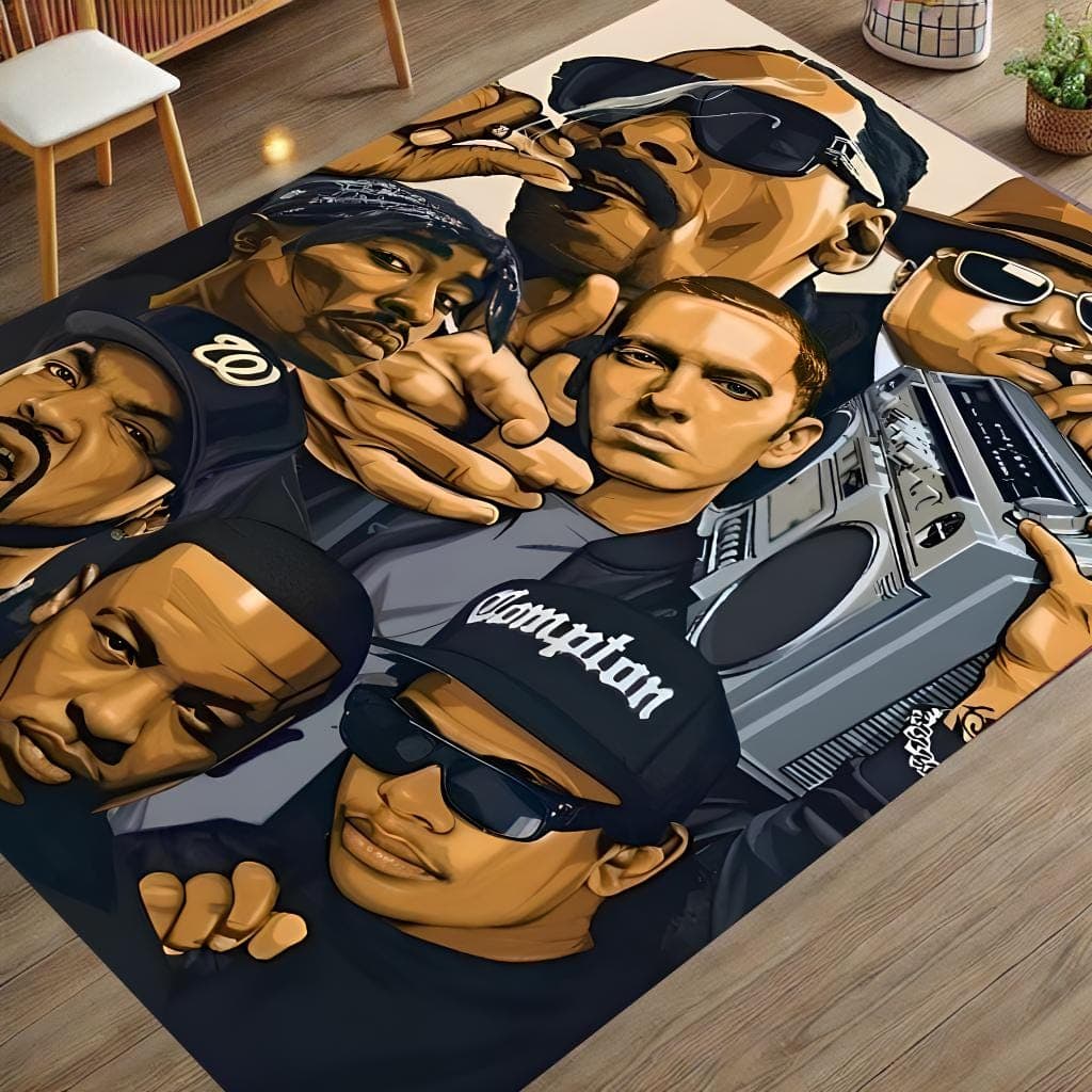 Hip Hop Legends Collage Rug: Music Room Decor, Gifts for Him - image 3