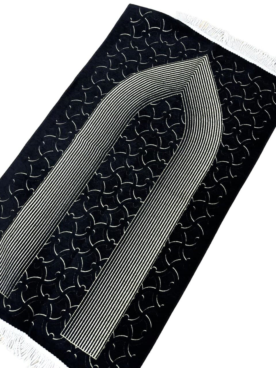 Black Chenille Prayer Mat: Islamic Rug, Muslim Gift - image 3