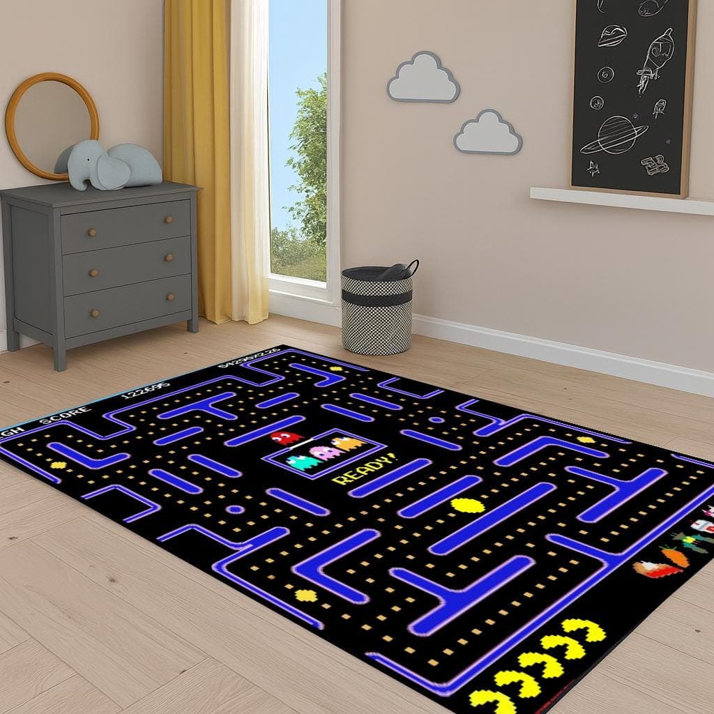 Pac Gaming Area Rug for Retro Arcade and Gamer Room Decor - image 5