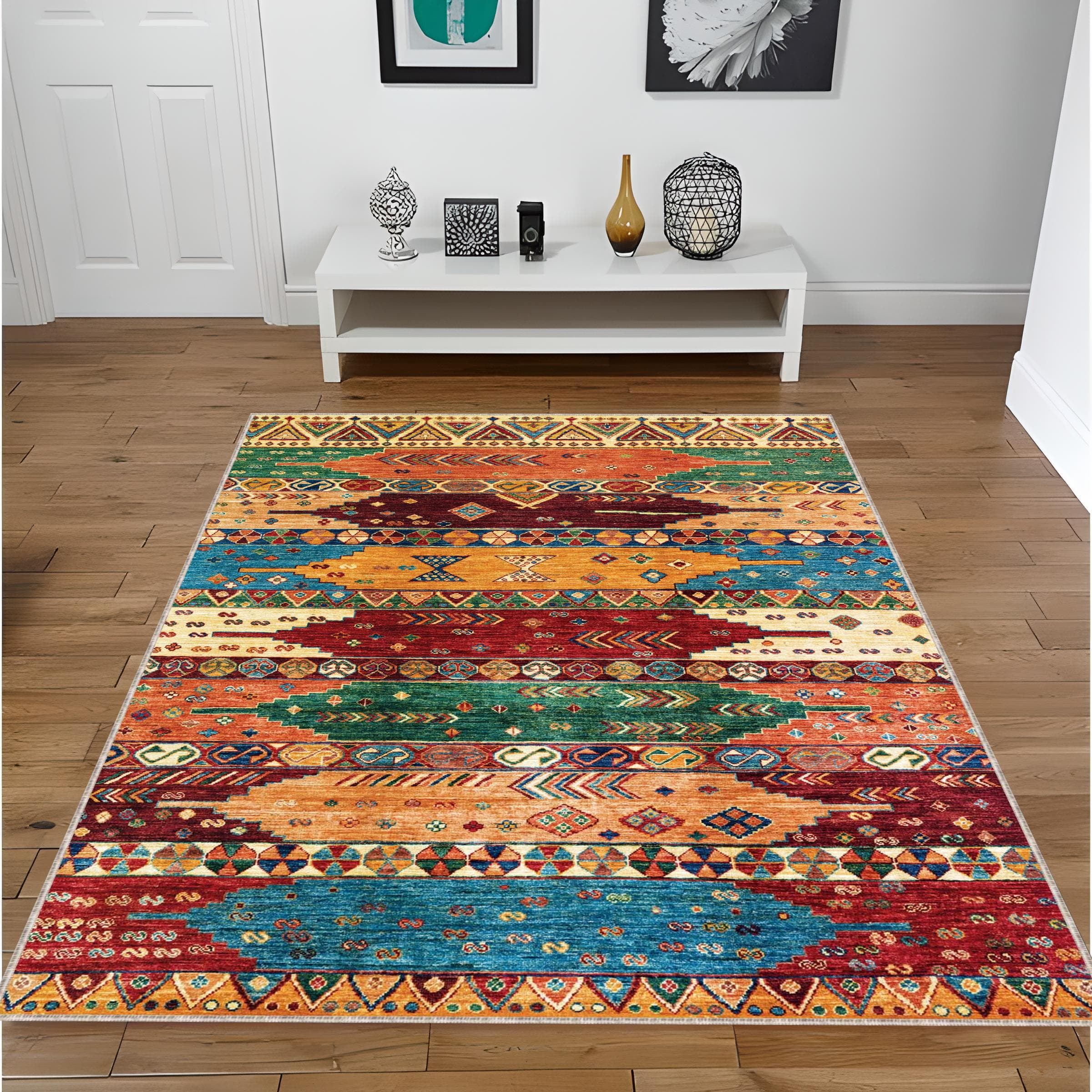 Custom Turkish Kilim Rug: Vintage Mid-Century Pattern - image 4