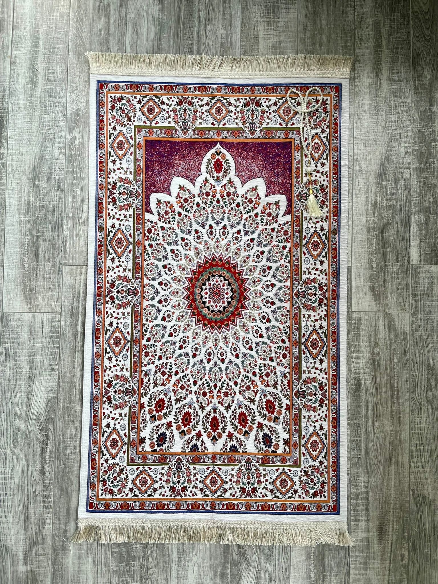 Handwoven Chenille Prayer Mat: Muslim Gift, Girl Prayer Rug - image 4