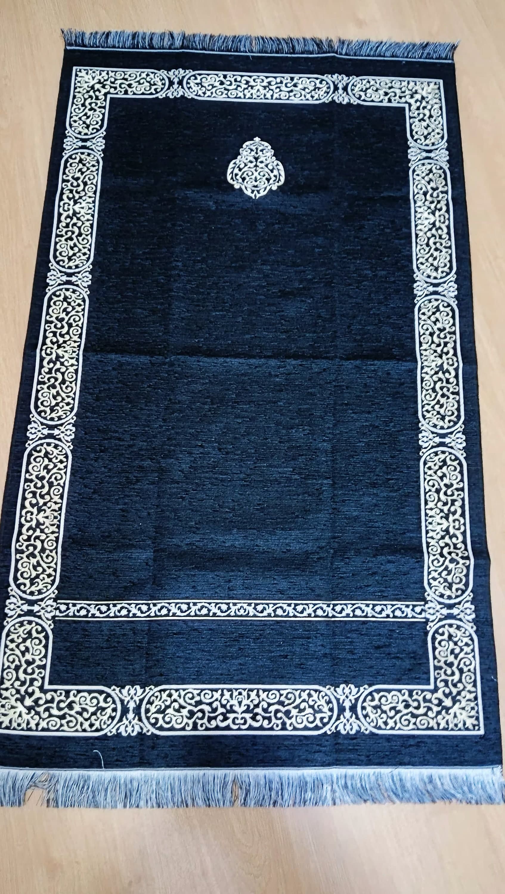 Handmade Chenille Prayer Mat: Organic Cotton Muslim Gift