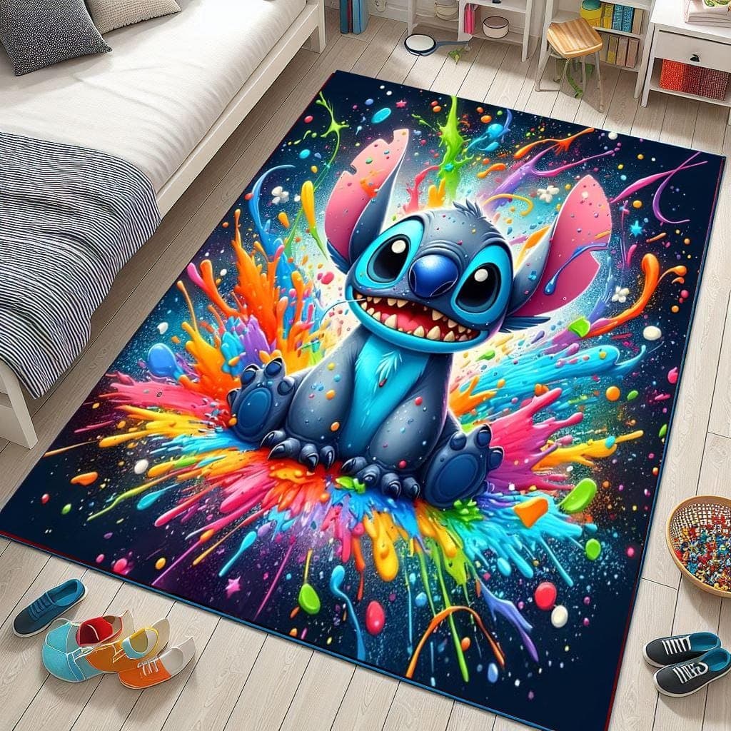 Cartoon Character Rug: Washable Kids Room Doormat