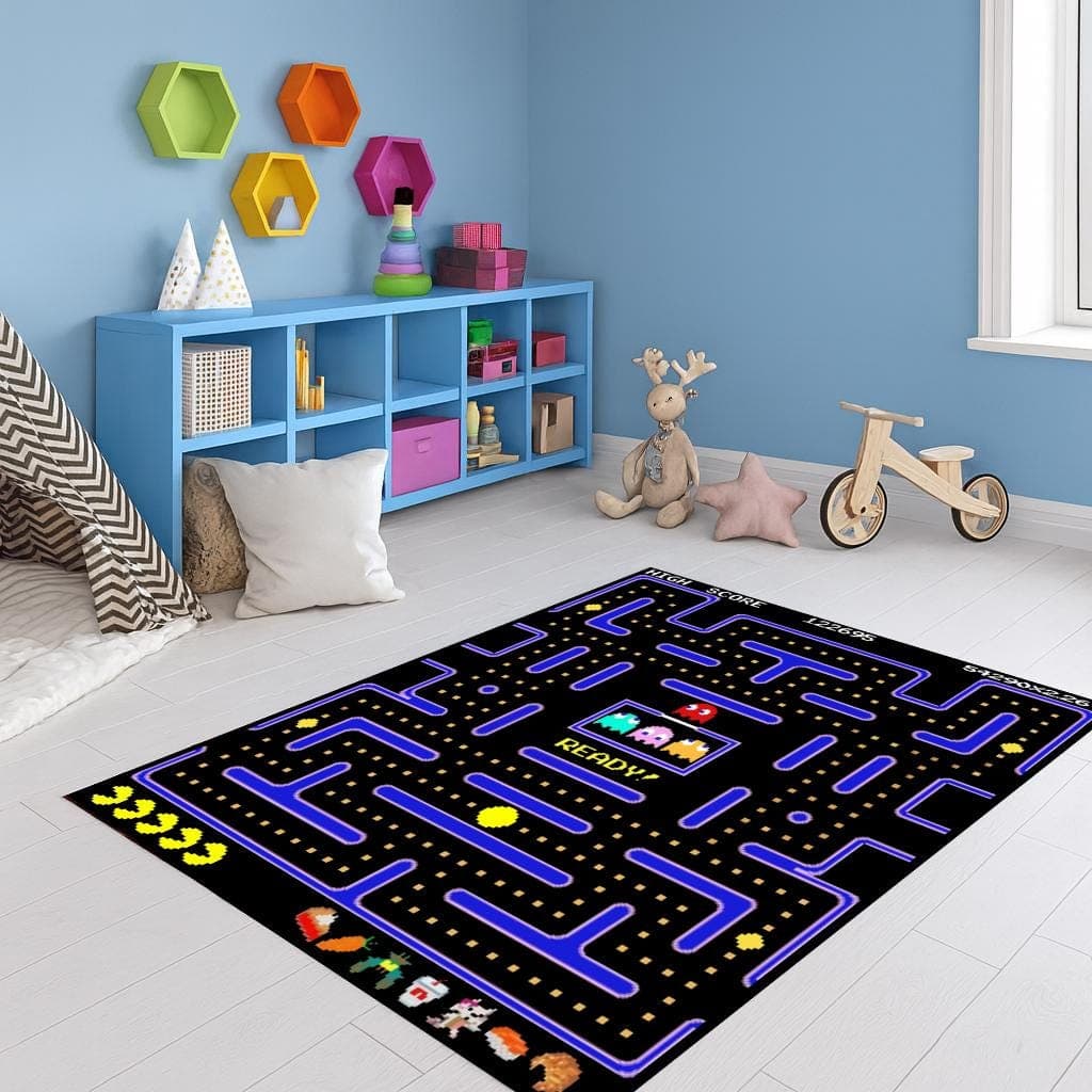 Pac Gaming Area Rug for Retro Arcade and Gamer Room Decor - image 3