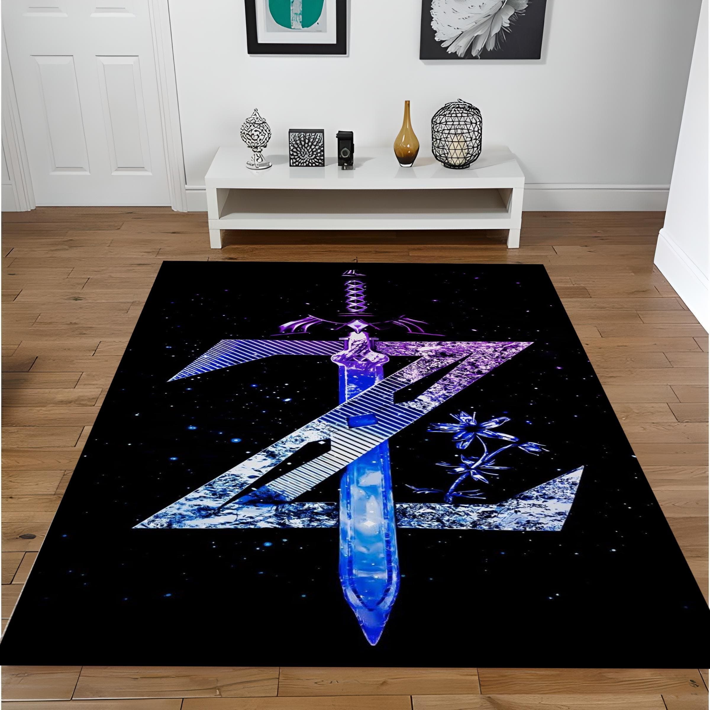 Zelda Game Rug: Purple Legend of Zelda Pattern, Gamer Room Decor - image 5