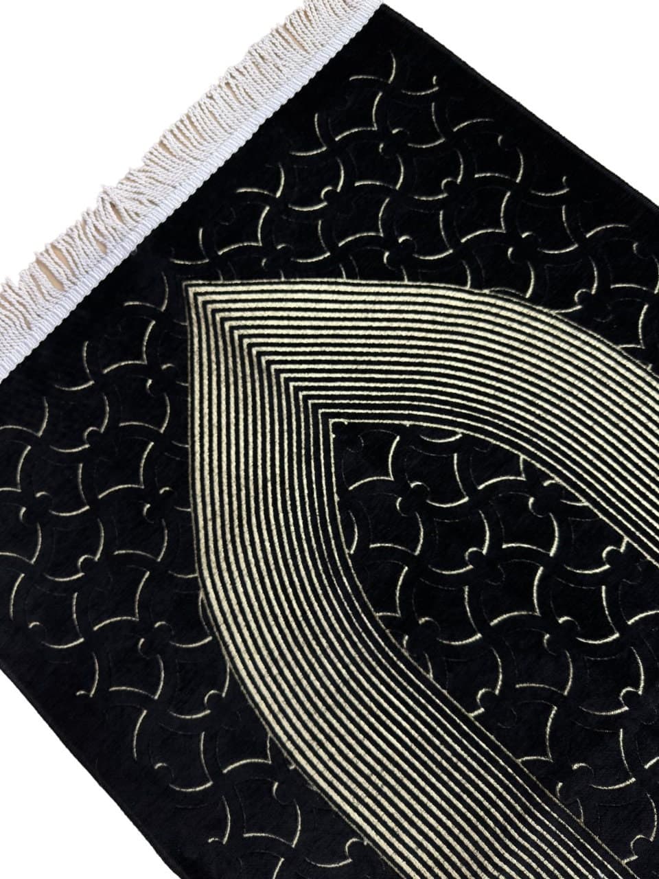 Black Chenille Prayer Mat: Islamic Rug, Muslim Gift - image 4