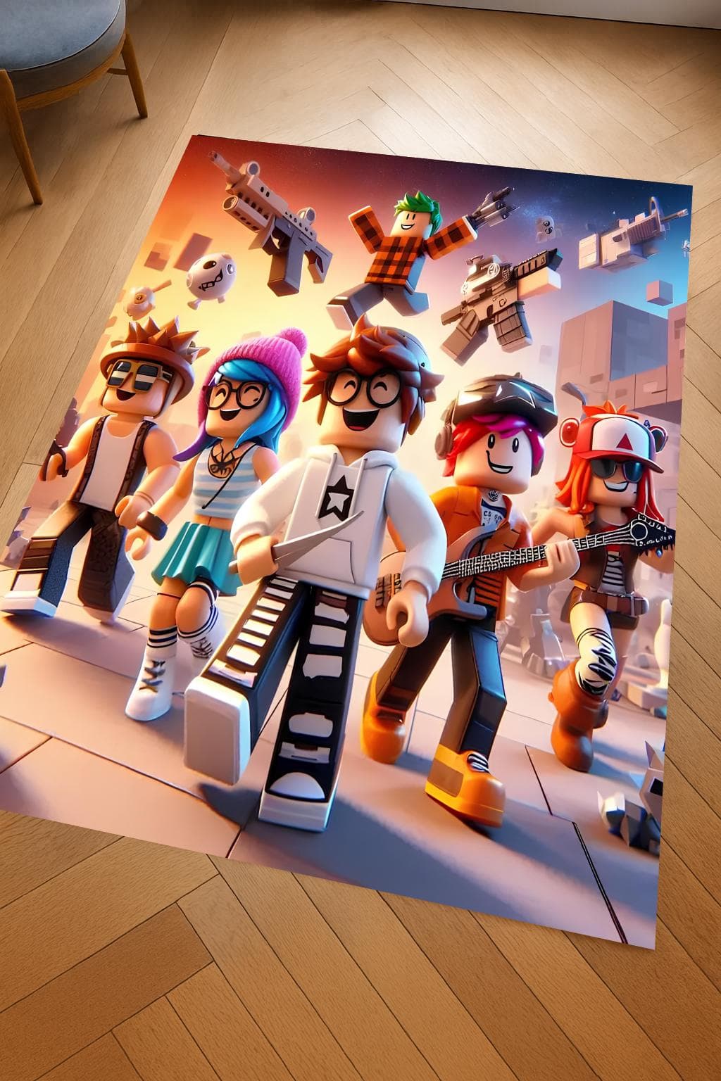 Custom Roblox Rug – Personalized Kids Gamer Room Decor, Washable Doormat