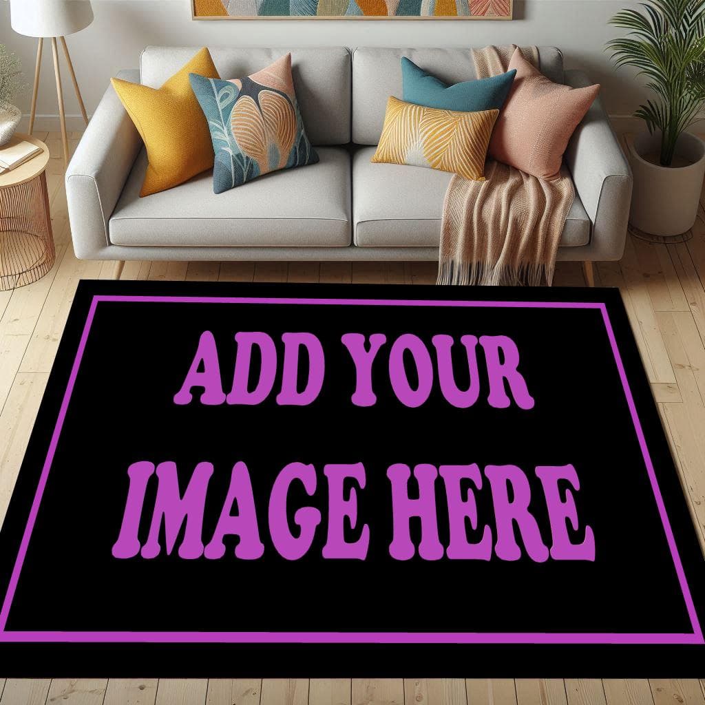 Custom Image Rug: Personalized Photo, Logo, or Text - Microfiber Polyester
