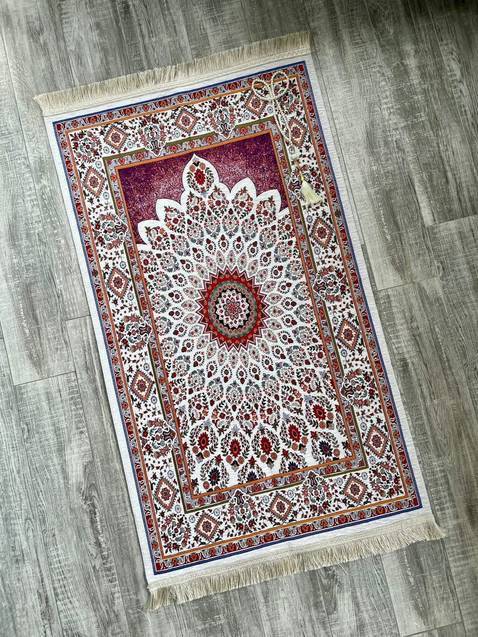 Handwoven Chenille Prayer Mat: Muslim Gift, Girl Prayer Rug - image 3