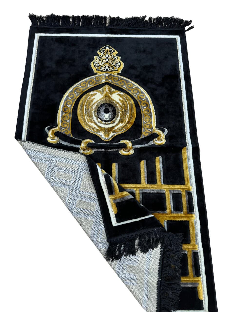 Hacerül Esved Patterned Velvet Prayer Rug: Soft Chenille Mat - image 4
