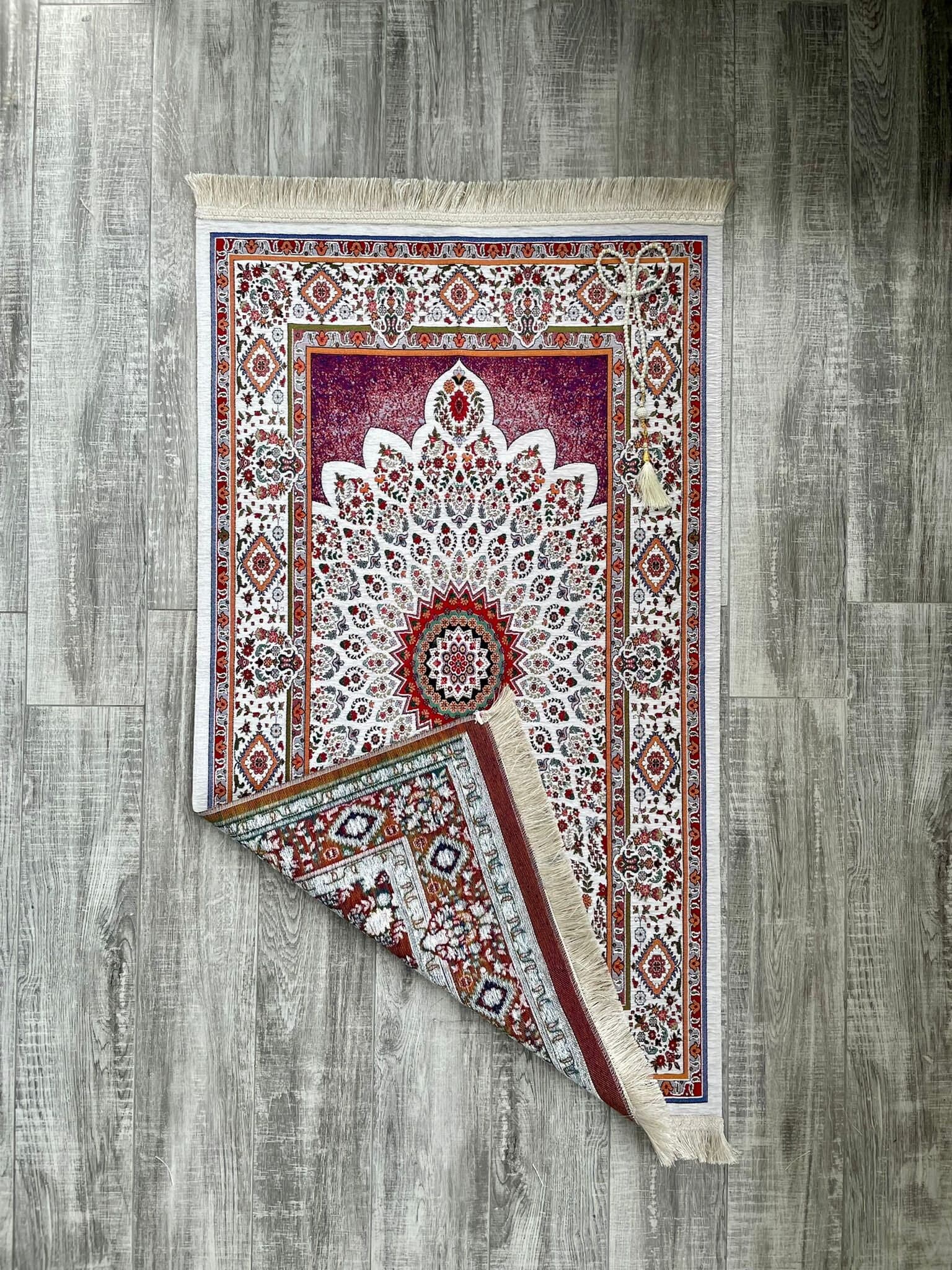 Handwoven Chenille Prayer Mat: Muslim Gift, Girl Prayer Rug - image 5