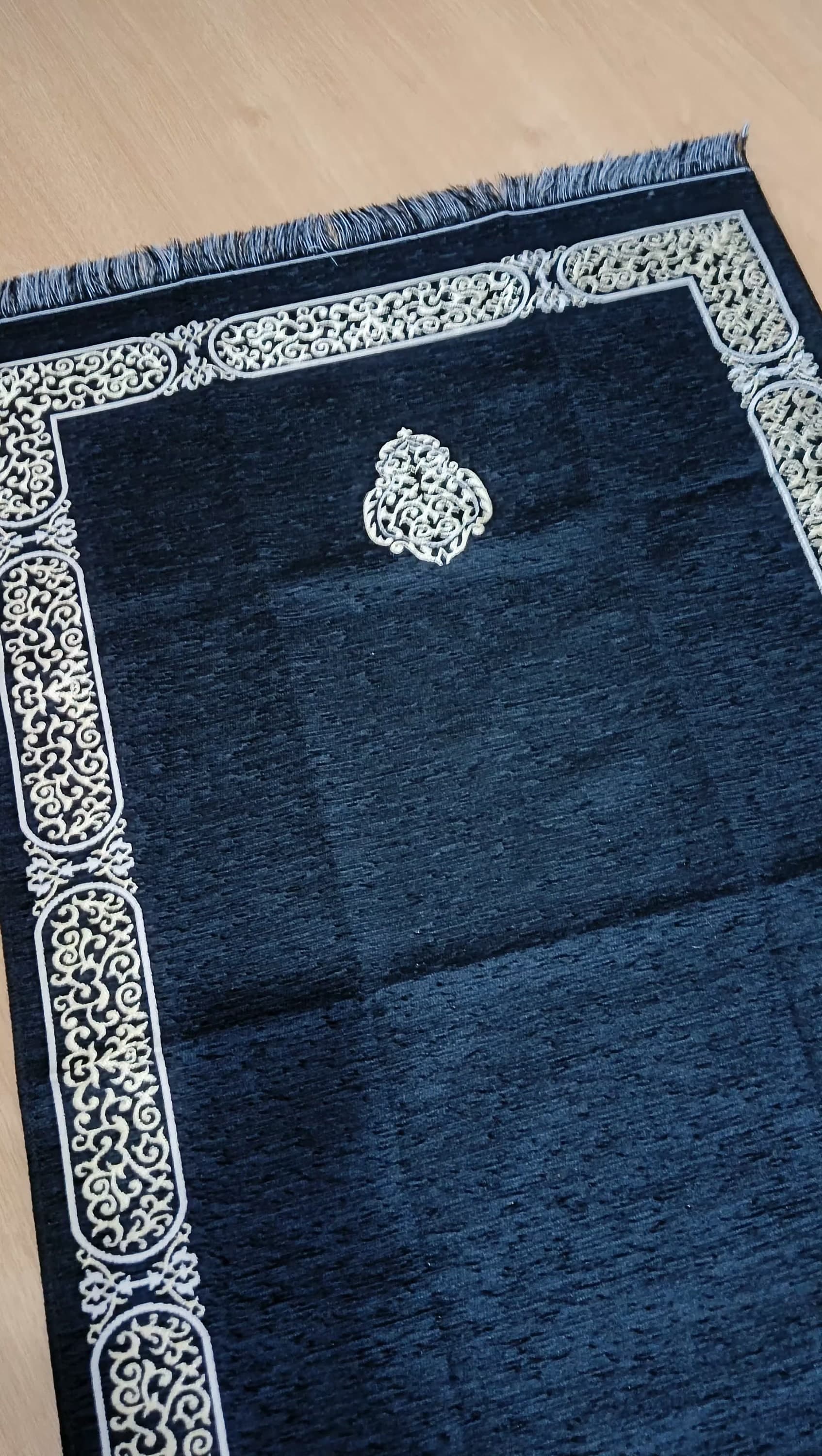 Black Chenille Prayer Mat, Kaaba Cover Design, - image 5