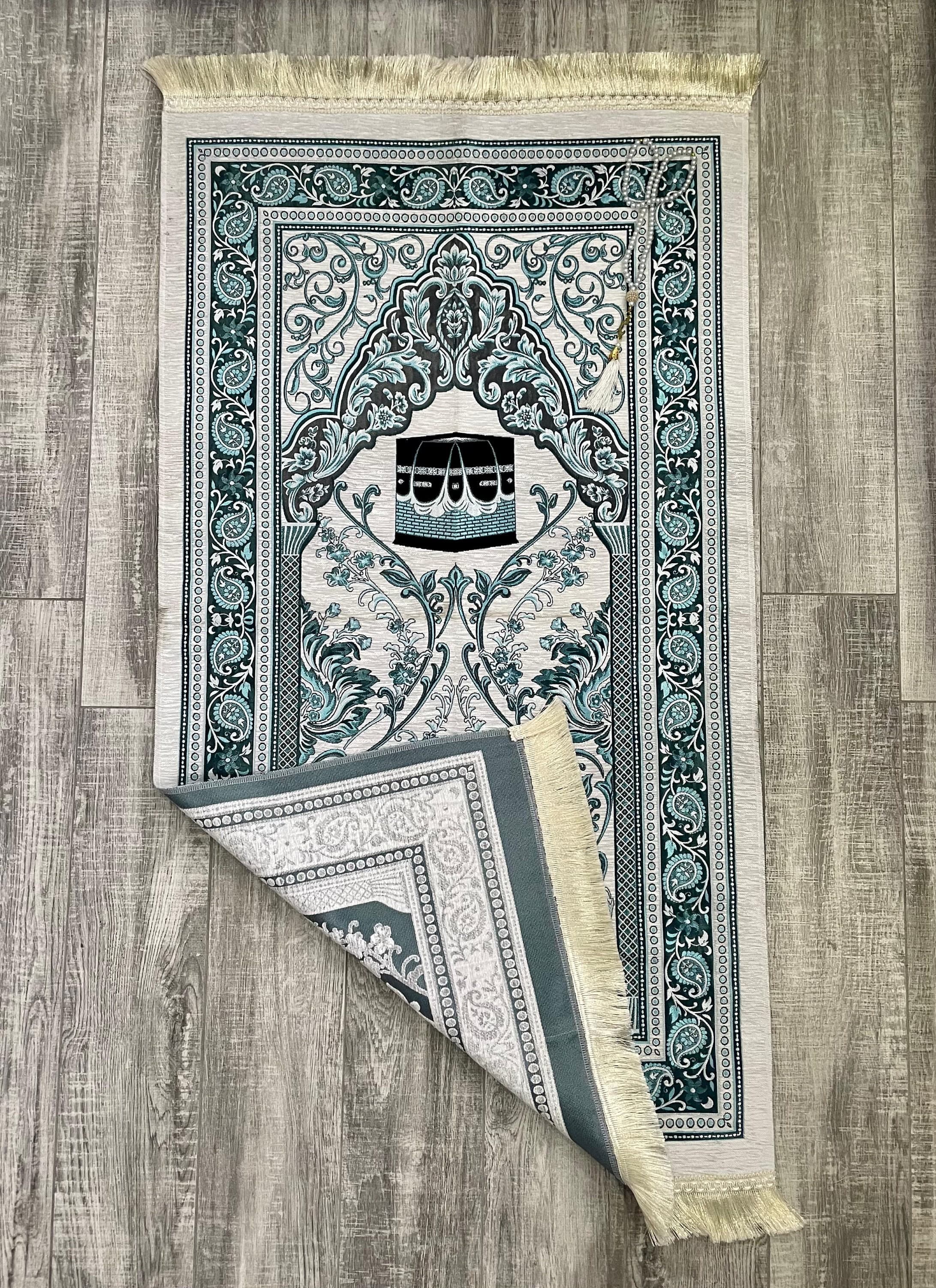 Chenille Prayer Mat: Handwoven Cotton Muslim Gift (3.7x2.1 ft) - image 5