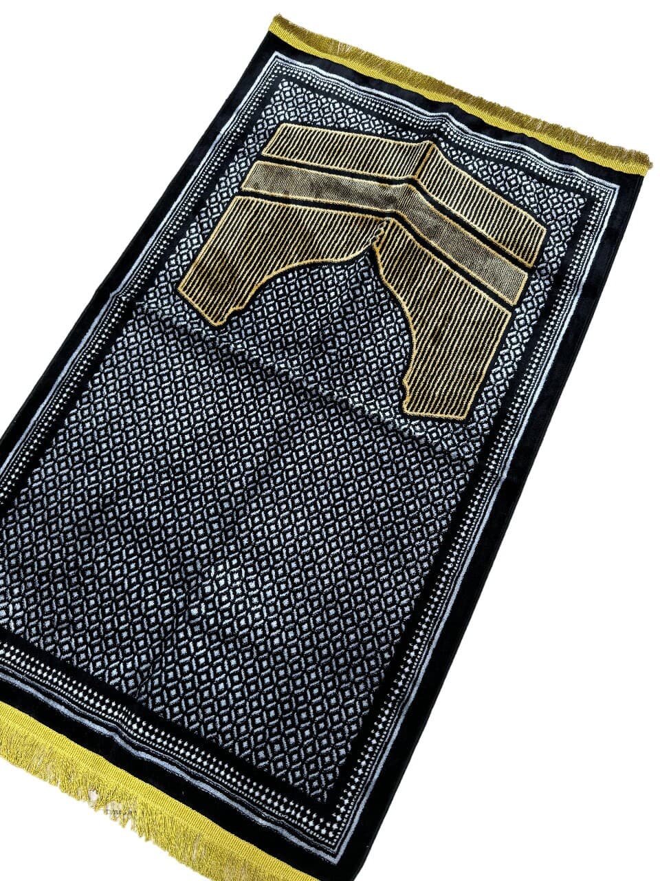 Handmade Kaaba Pattern Chenille Prayer Mat: Muslim Gift