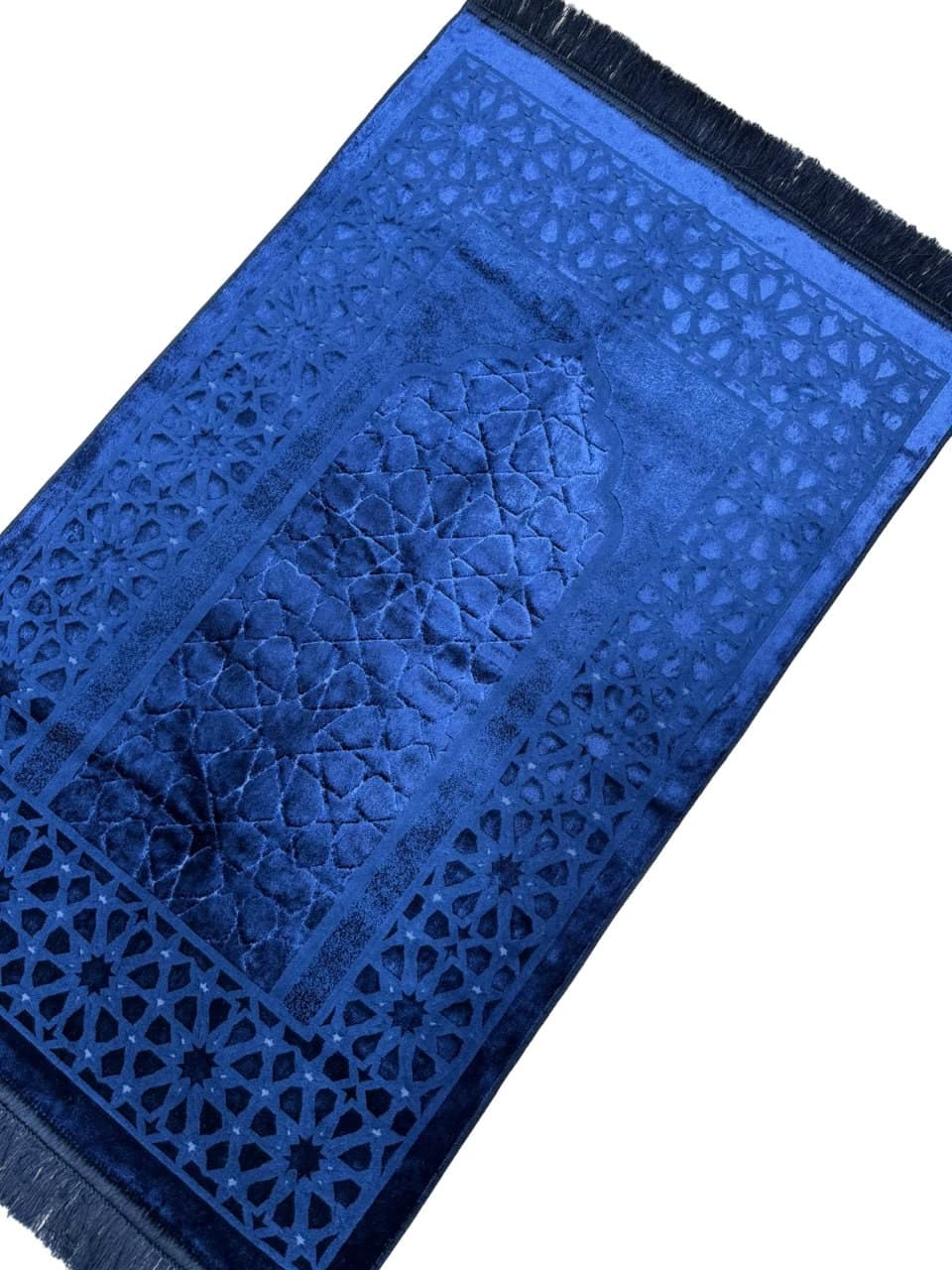 Blue Velvet Prayer Organic Chenille, Hand Woven Rug