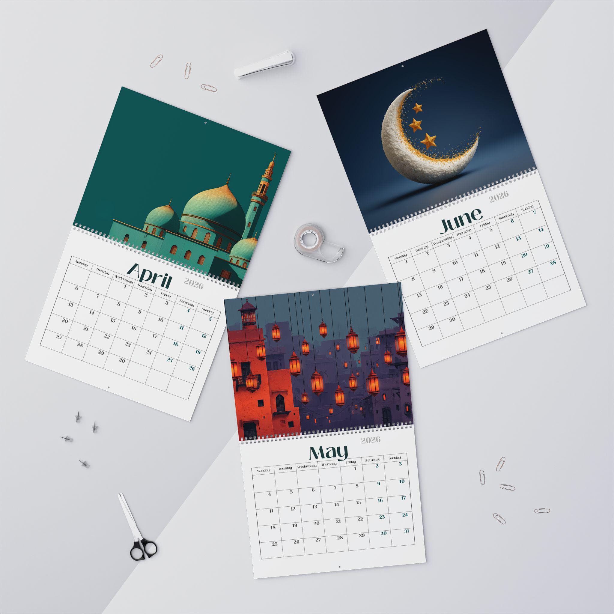 2026 Islamic Art Wall Calendar Size 11x8.5 & 14x11.5 Minimalist Ramadan Eid ul Fitr Eid ul Azha Monthly Planner Yearly Decor Muslim Pakistan - image 5