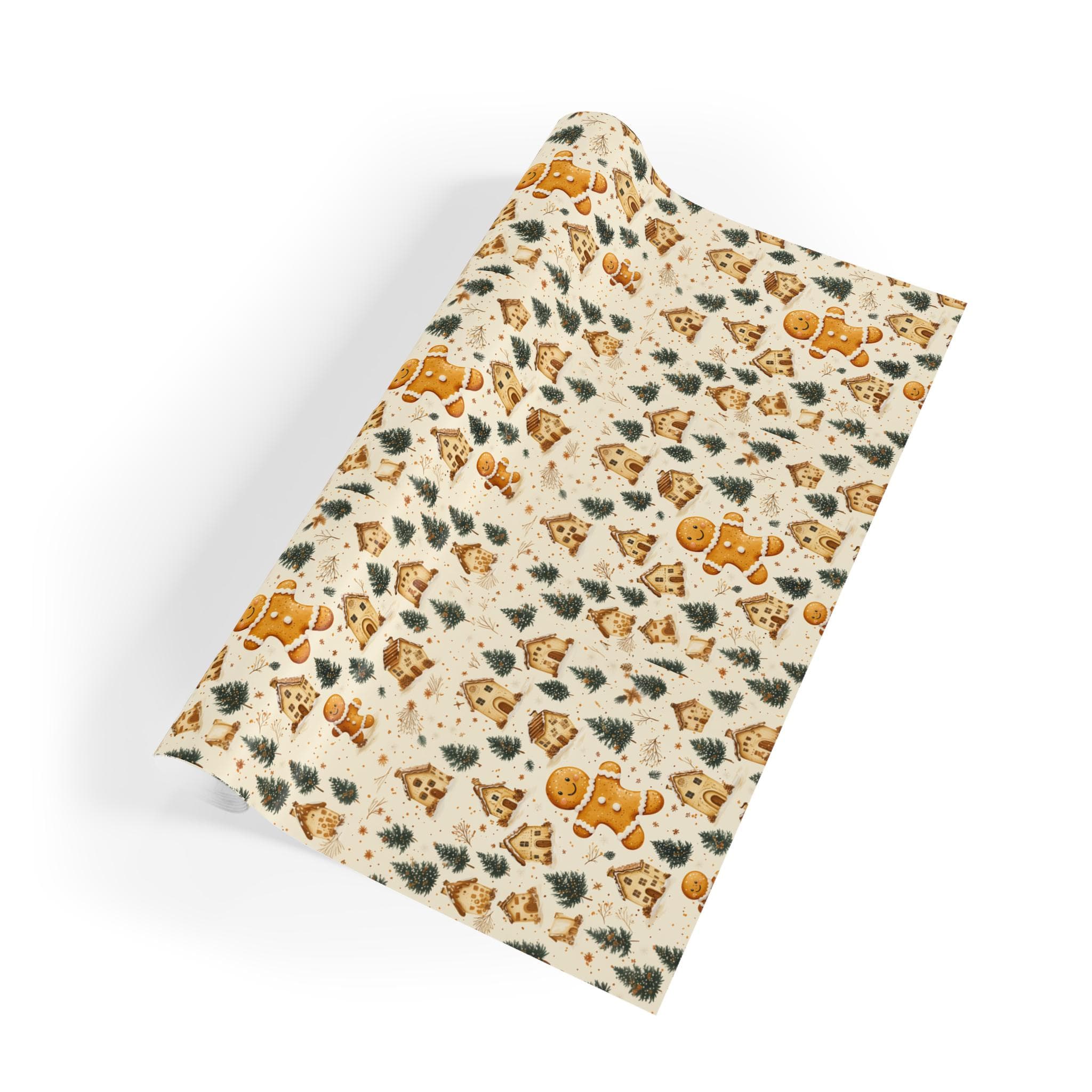 Christmas gingerbread Tree Pine Holiday Wrapping Paper Joyful Festive Gift Wrap Paper roll unique Cute Xmas seasonal happy holidays - image 3