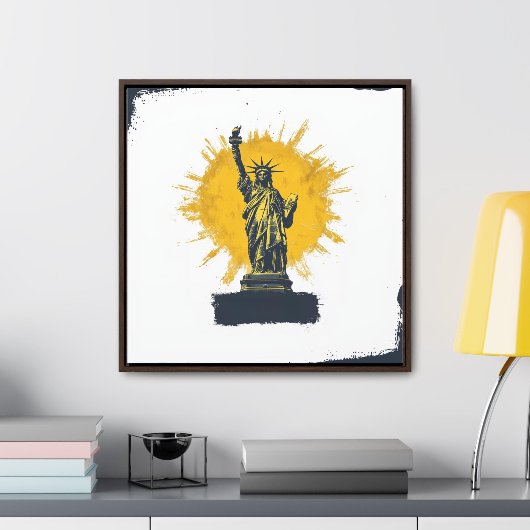 American 4th of July Canvas Framed Wall Art Liberty Bell Independence day Decor Print Modern Summer Holiday Gift, USA Patriotic festive Cozy