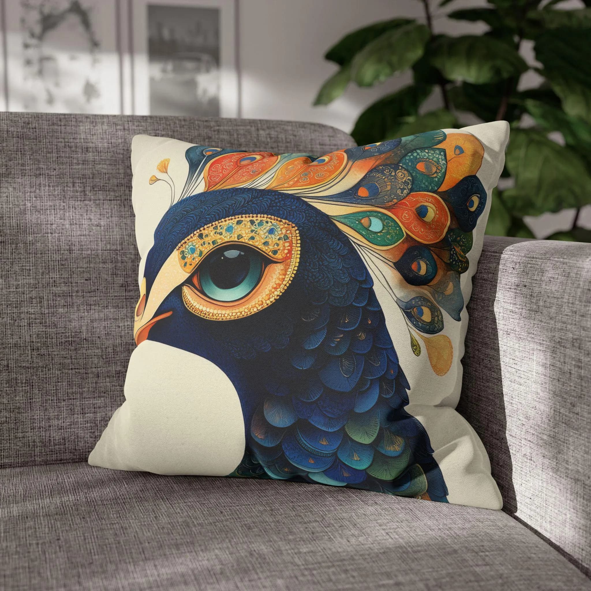 Peacock Pillowcase - Ethnic Traditional Desi Pakistani Indian Morni Art Throw Pillow Cover Gift for Her Boho Decor Seasonal Design Riwaj Art - image 4