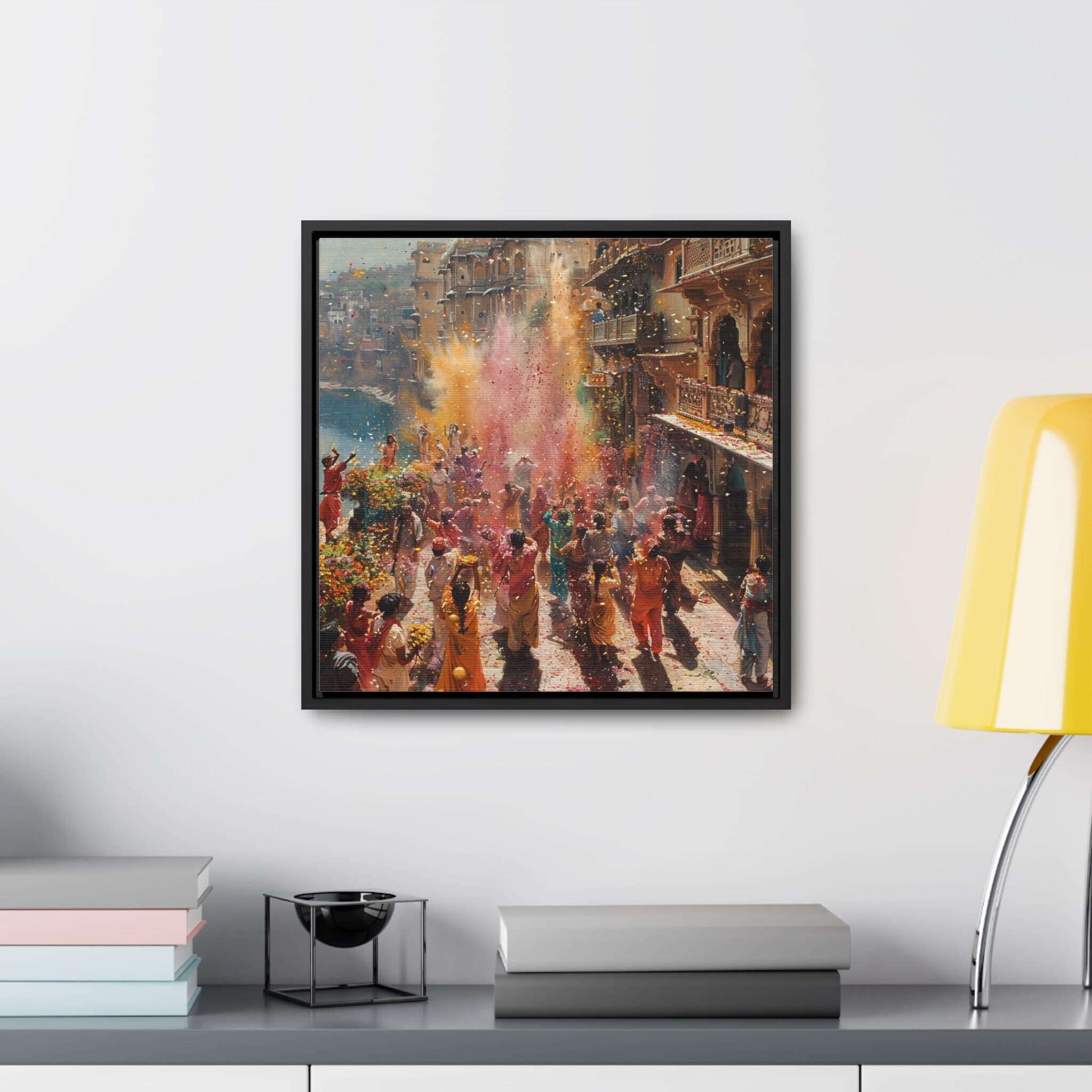 Sindhi Village Art Painting, Gallery Canvas Square Frame, Mughal Palace Afghan Pakistani Indian women Subcontinent Persian Wall Print Poster
