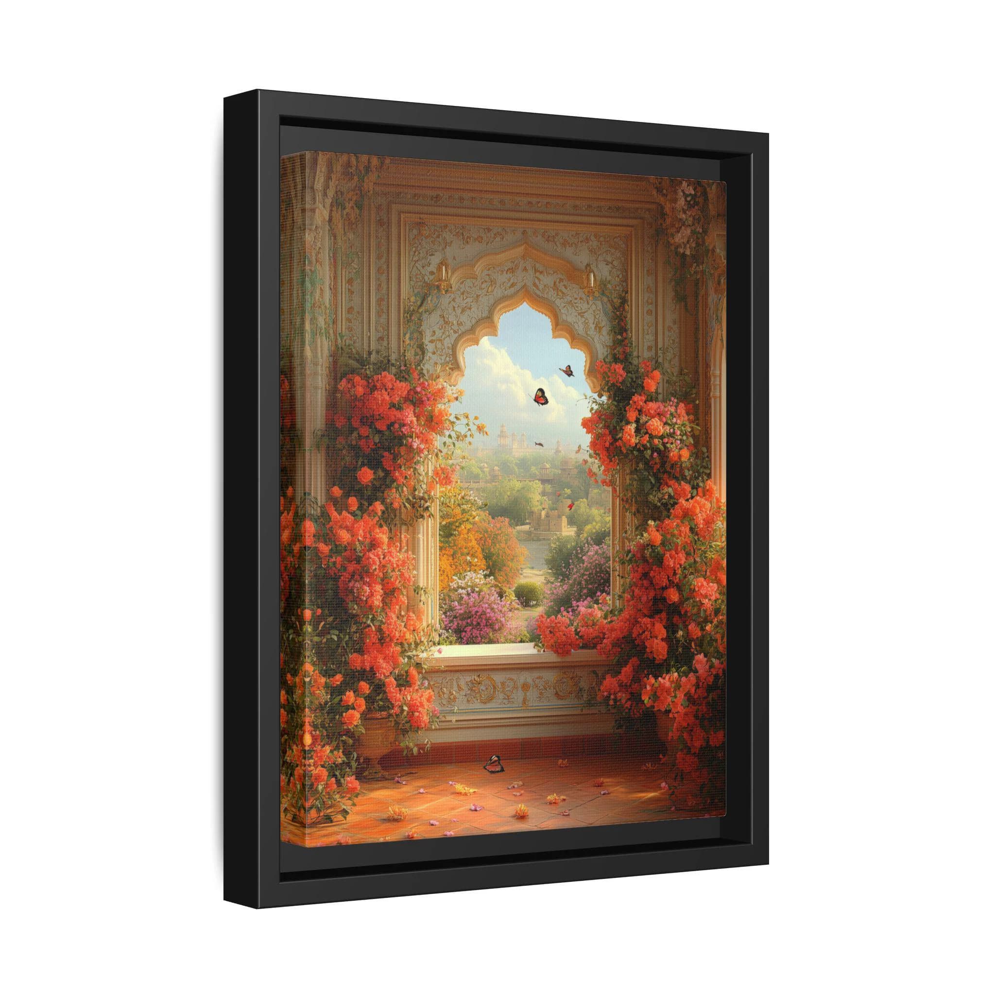 Mughal Floral Palace Gallery Canvas Wrap Framed Wall Art, Pakistani Indian Subcontinent Persian Afghan Southasian style decor arch Islamic - image 3