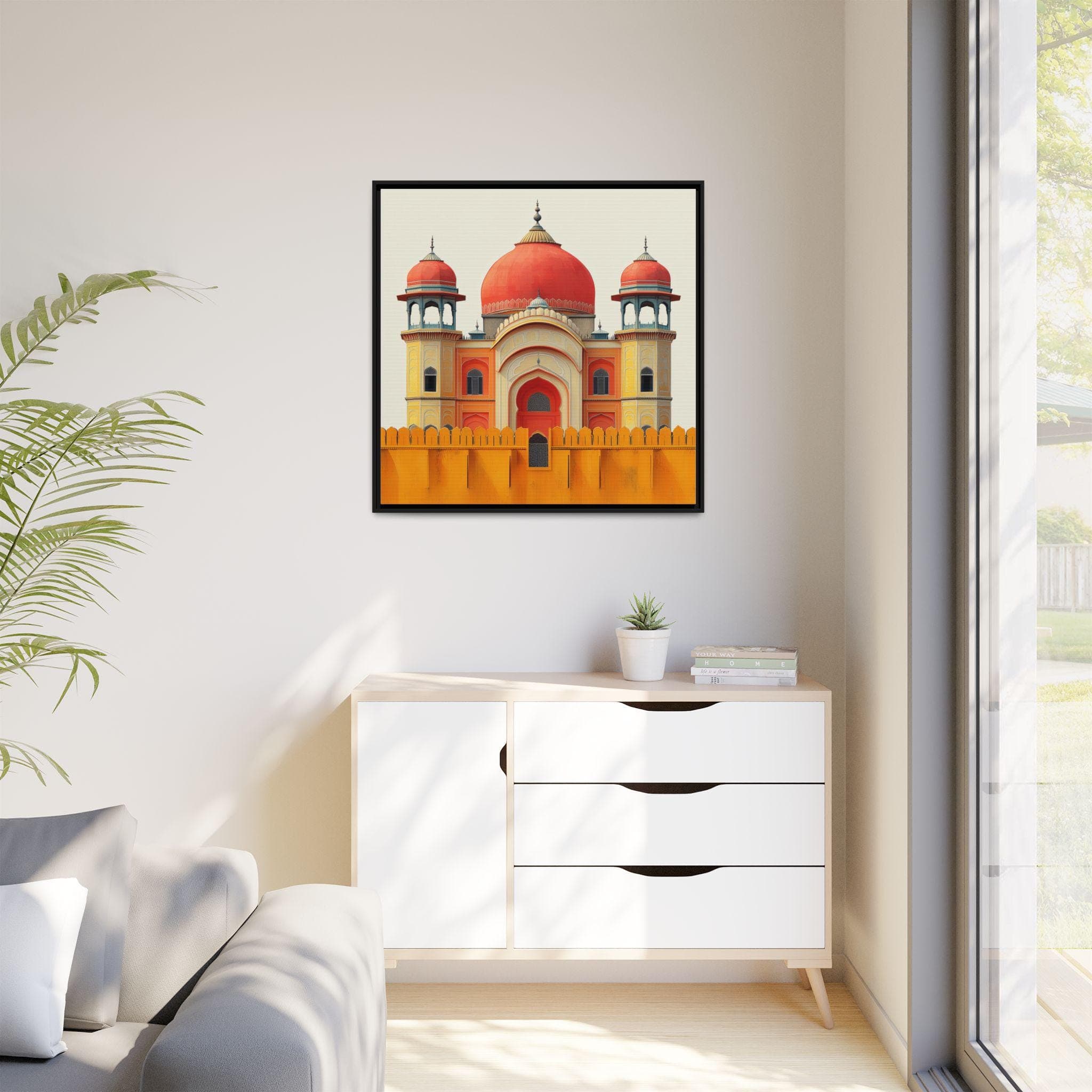 Mughal Style Palace Painting Framed Wall Art Afghan Pakistani Indian Southasian Persian Print Poster Islamic decor Lahore Delhi Jaipur desi