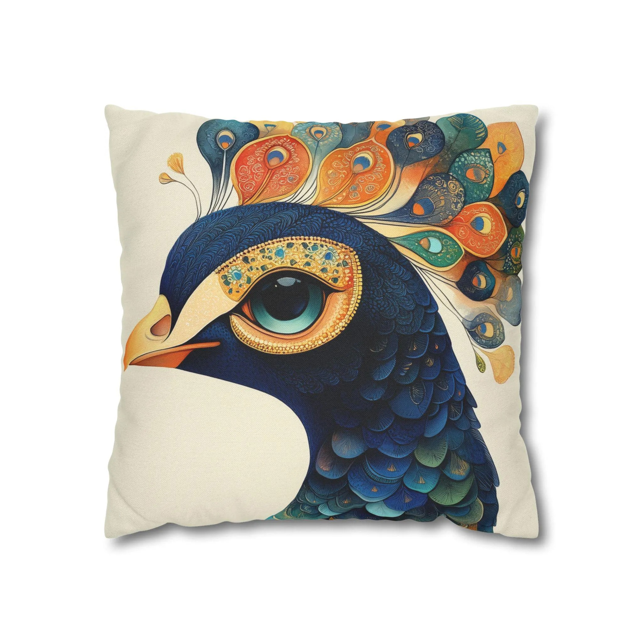 Peacock Pillowcase - Ethnic Traditional Desi Pakistani Indian Morni Art Throw Pillow Cover Gift for Her Boho Decor Seasonal Design Riwaj Art - image 3