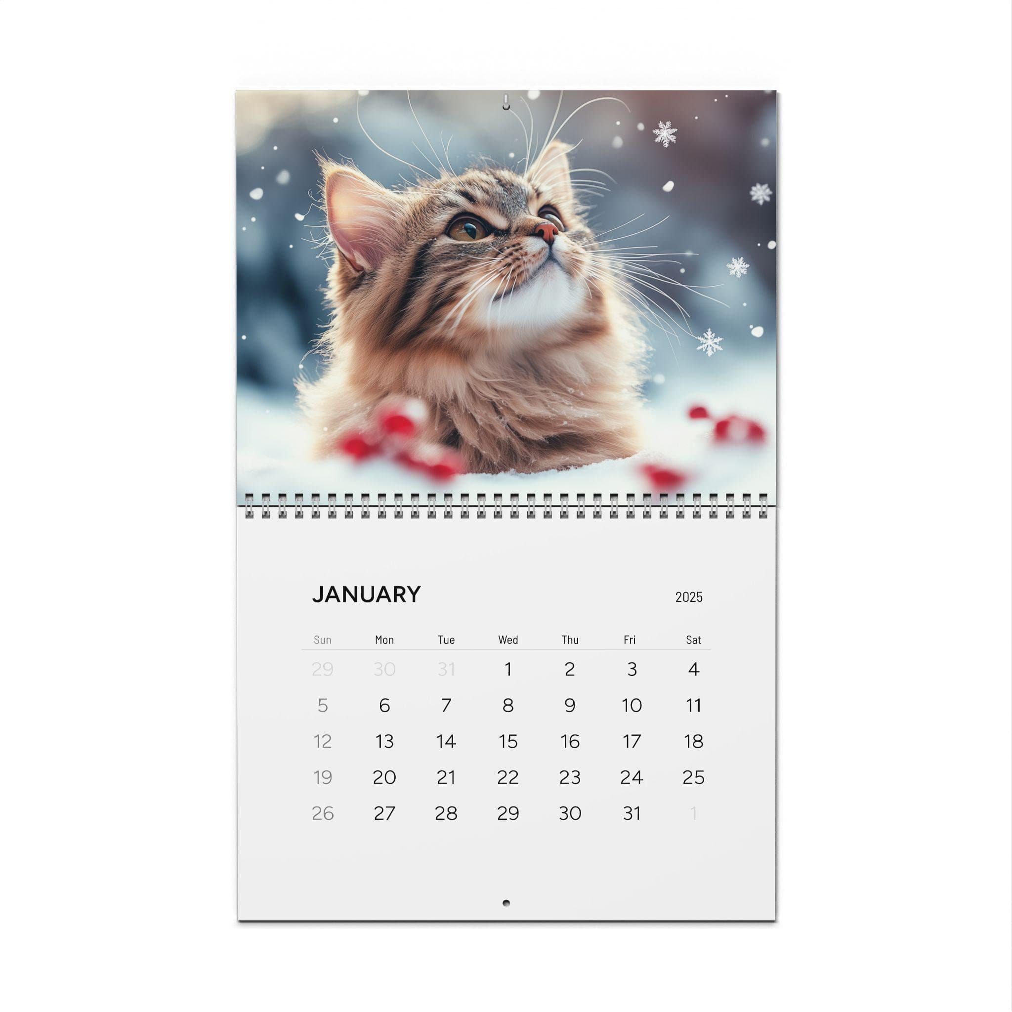 Cat Wall Calendar 2025 - Monthly Cat Illustrations, Cat Lover Gift, Cat Art Decoration, Cat Themed Planner, Yearly Cat Calendar Cat lady