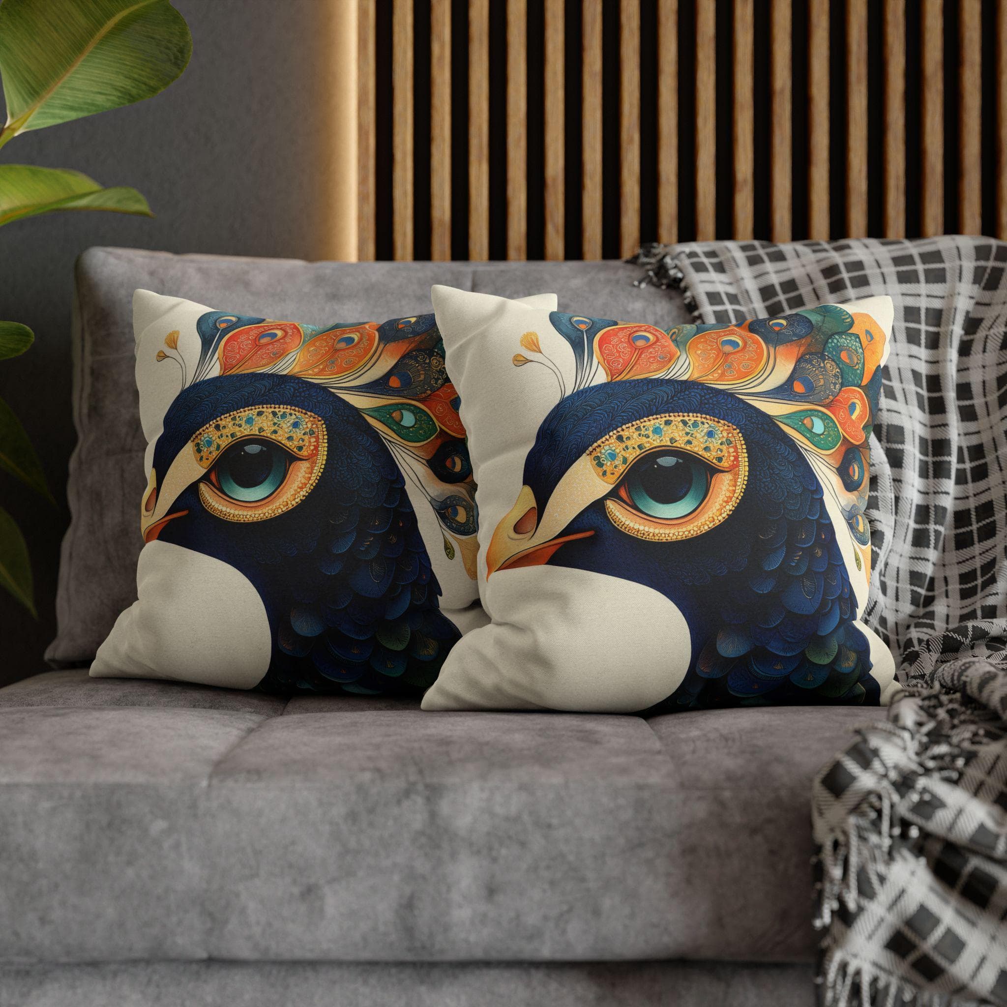 Peacock Pillowcase - Ethnic Traditional Desi Pakistani Indian Morni Art Throw Pillow Cover Gift for Her Boho Decor Seasonal Design Riwaj Art