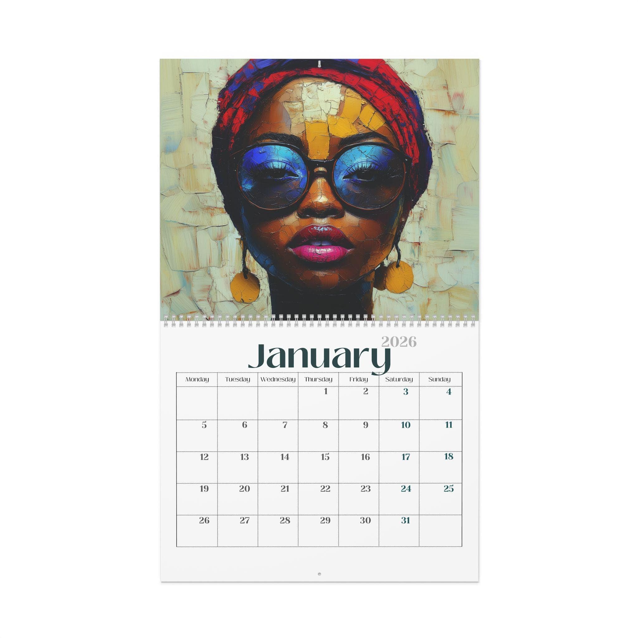 2026 African Culture Wall Calendar, Ethnic Art Style Calendar, Tribal Design, Afrocentric Home Decor, African Heritage Gift, Black History - image 3