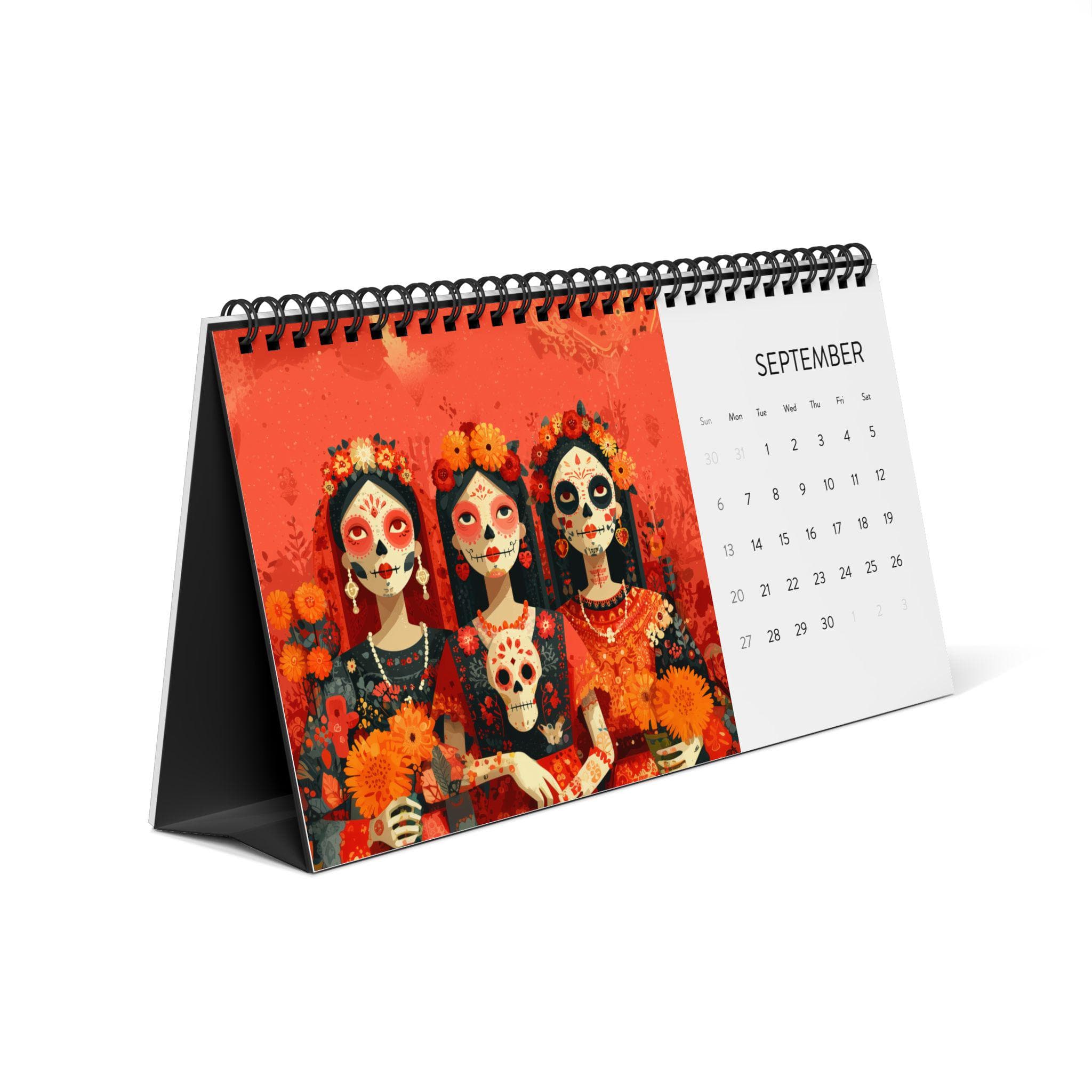 2026 Mexican Art Desk Calendar, Size 10" x 5" Latin Ethnic Traditional Spanish Mexico Aztec Boho Office Decor Yearly Monthly Planner - image 4