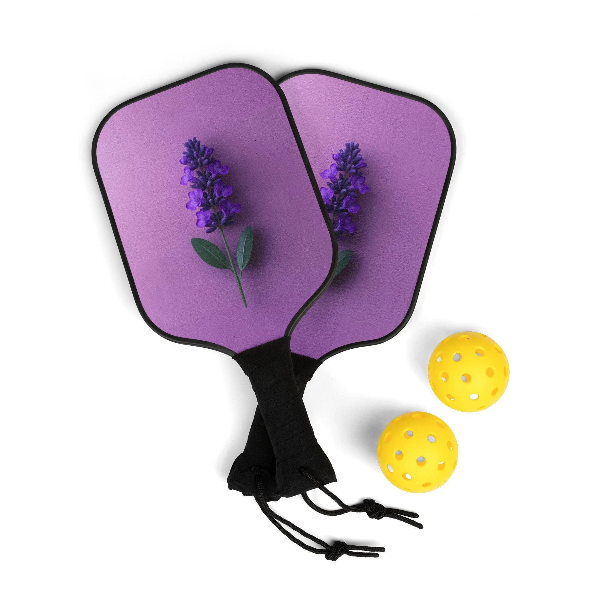 Pickleball Kit, Purple Lavendar Leaf, Pickleball Set Flower Design, Pickleball Accessories, Pickleball Gear Pack, Pickleball