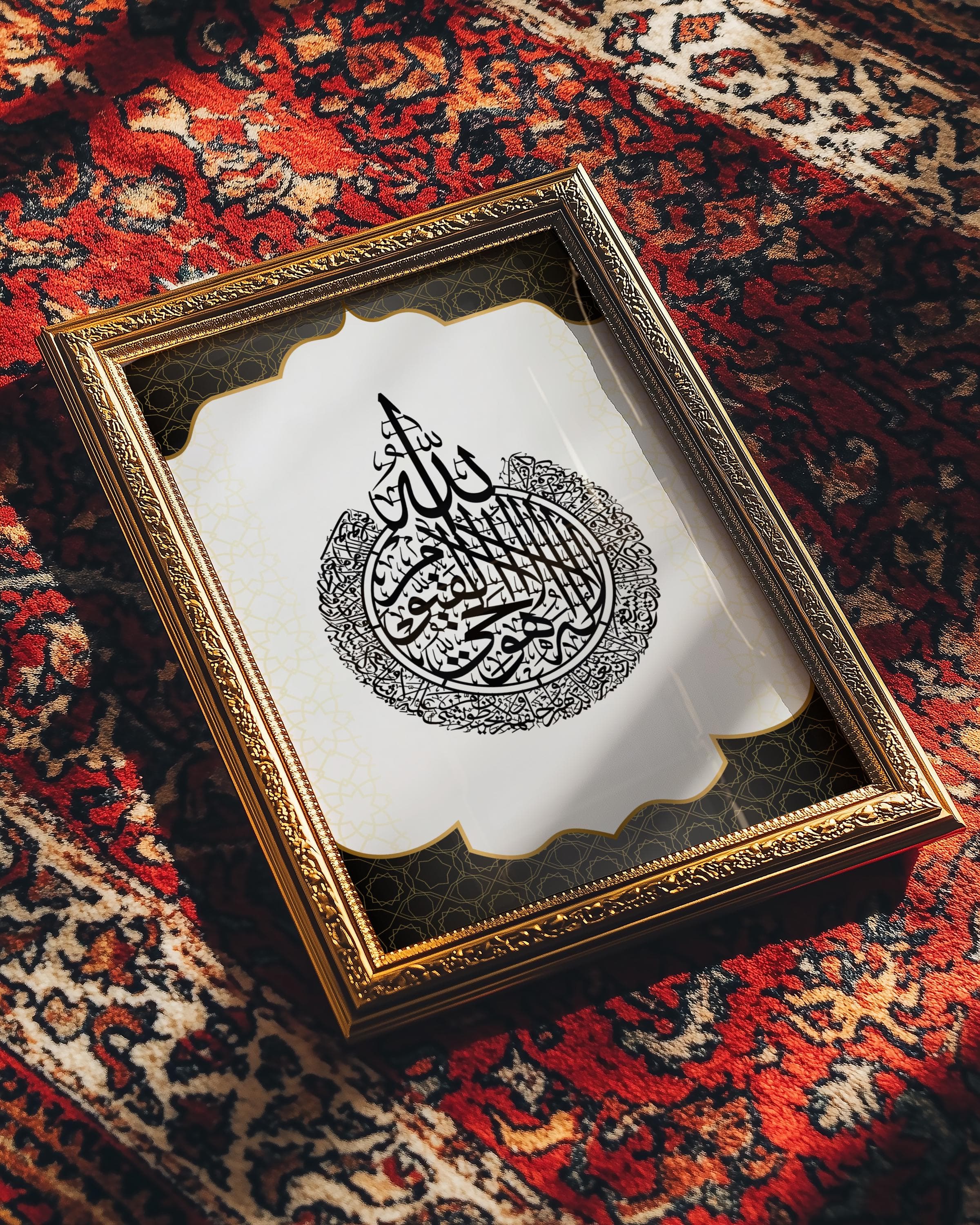 Ayatul Kursi Wall Art, Islamic Calligraphy Print, Black Gold Quran Verse (Archival Paper) - image 3