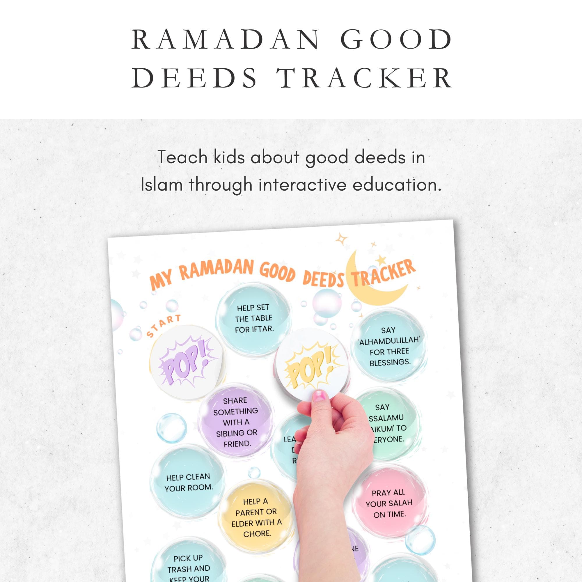 Ramadan Good Deeds Tracker for Kids: Printable Activity Pack (Digital Download)