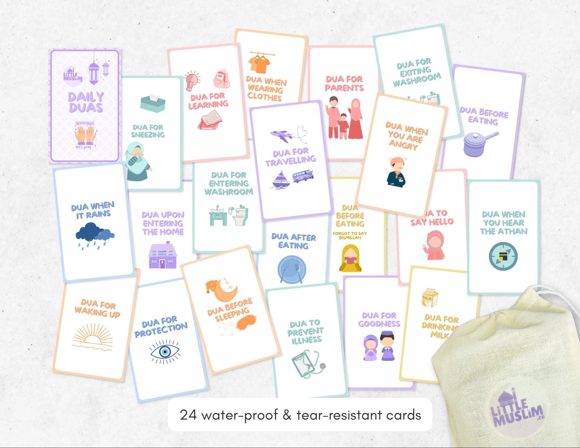 Daily Dua Flashcards | Waterproof Islamic Prayer Cards, Muslim Gift - image 3